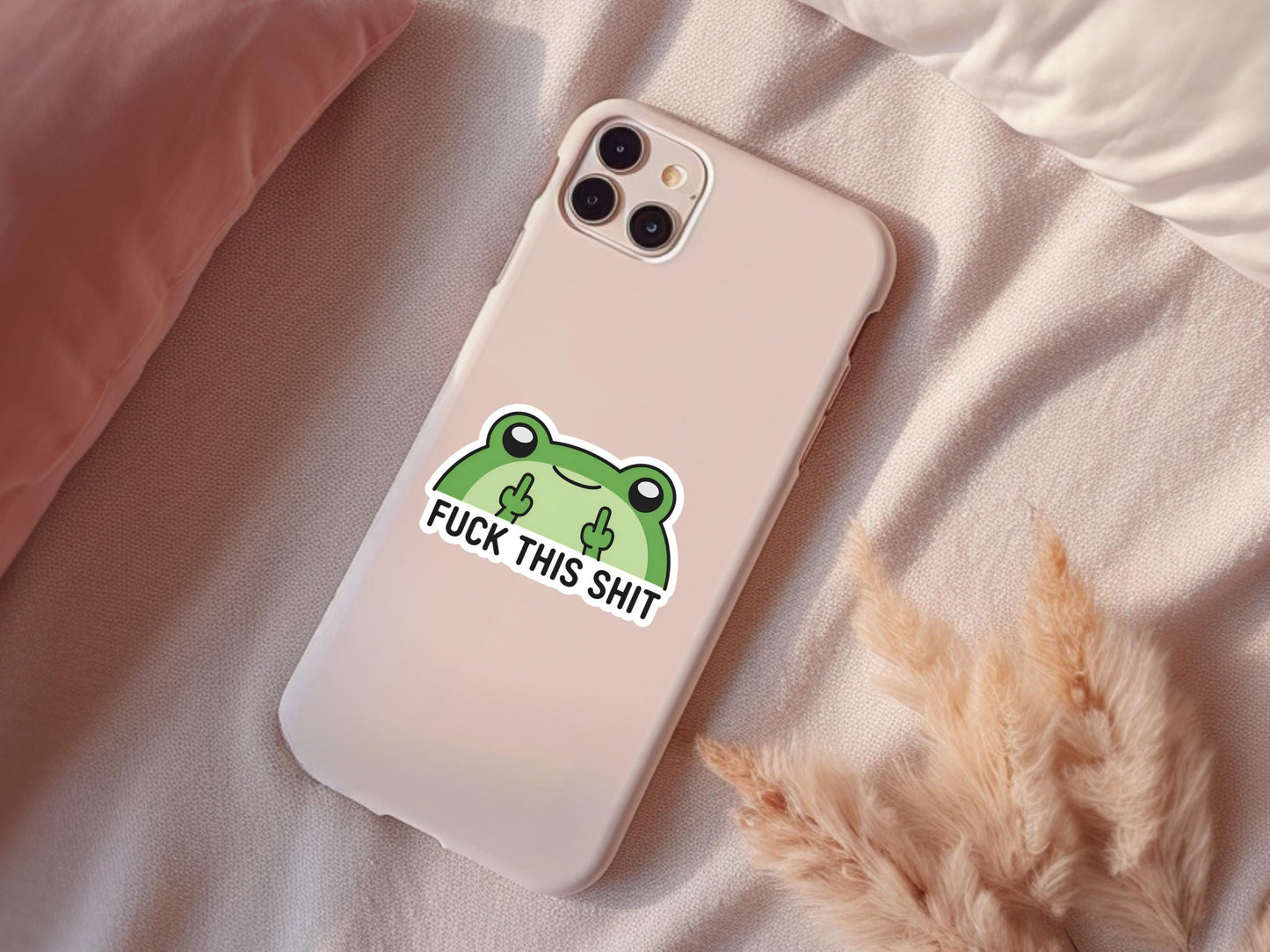 Funny Frog Sticker: "Fuck This Shit" Curse Word Humor