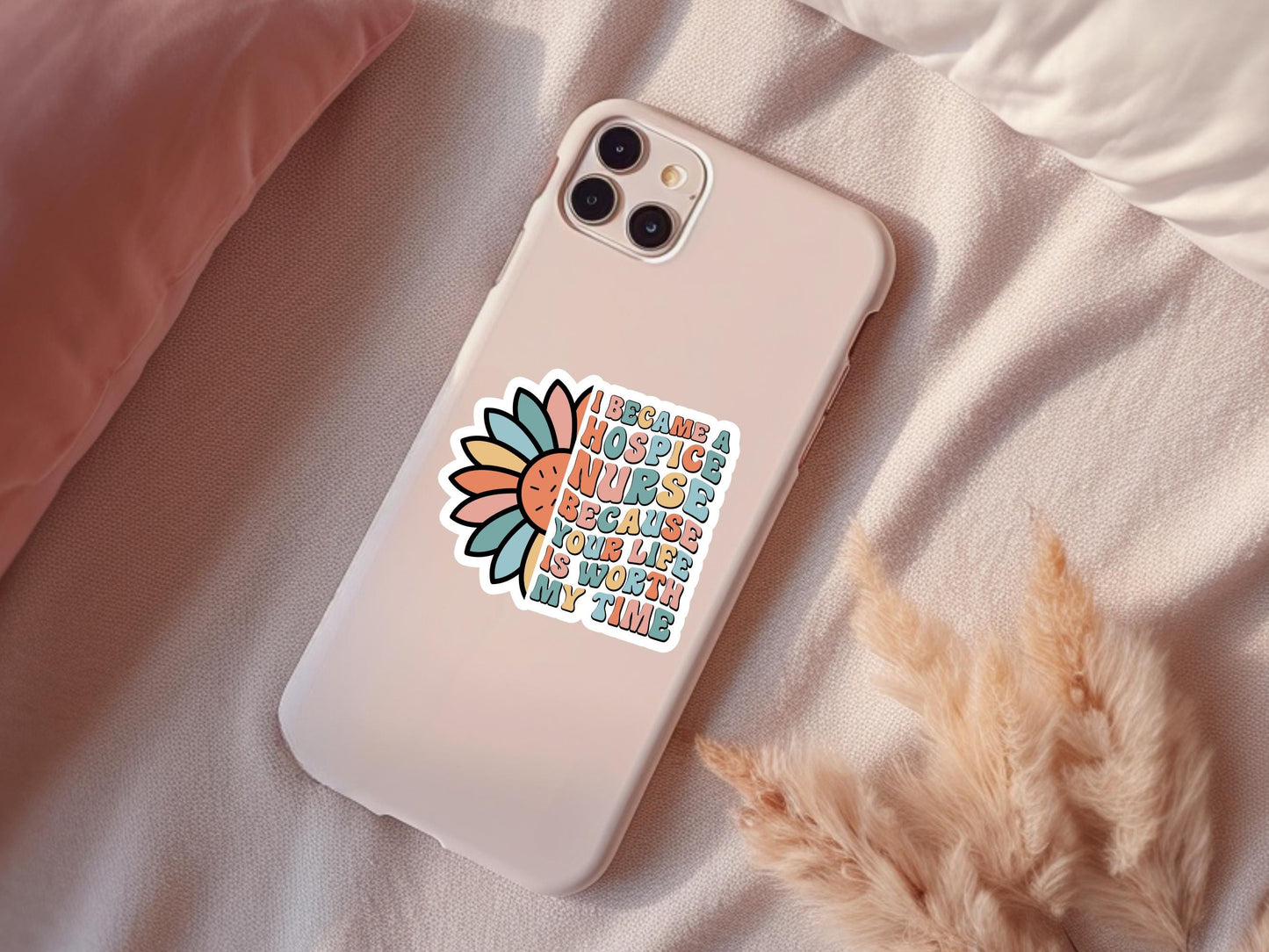 Hospice Nurse Flower Sticker: Durable Matte Vinyl Laptop Decal