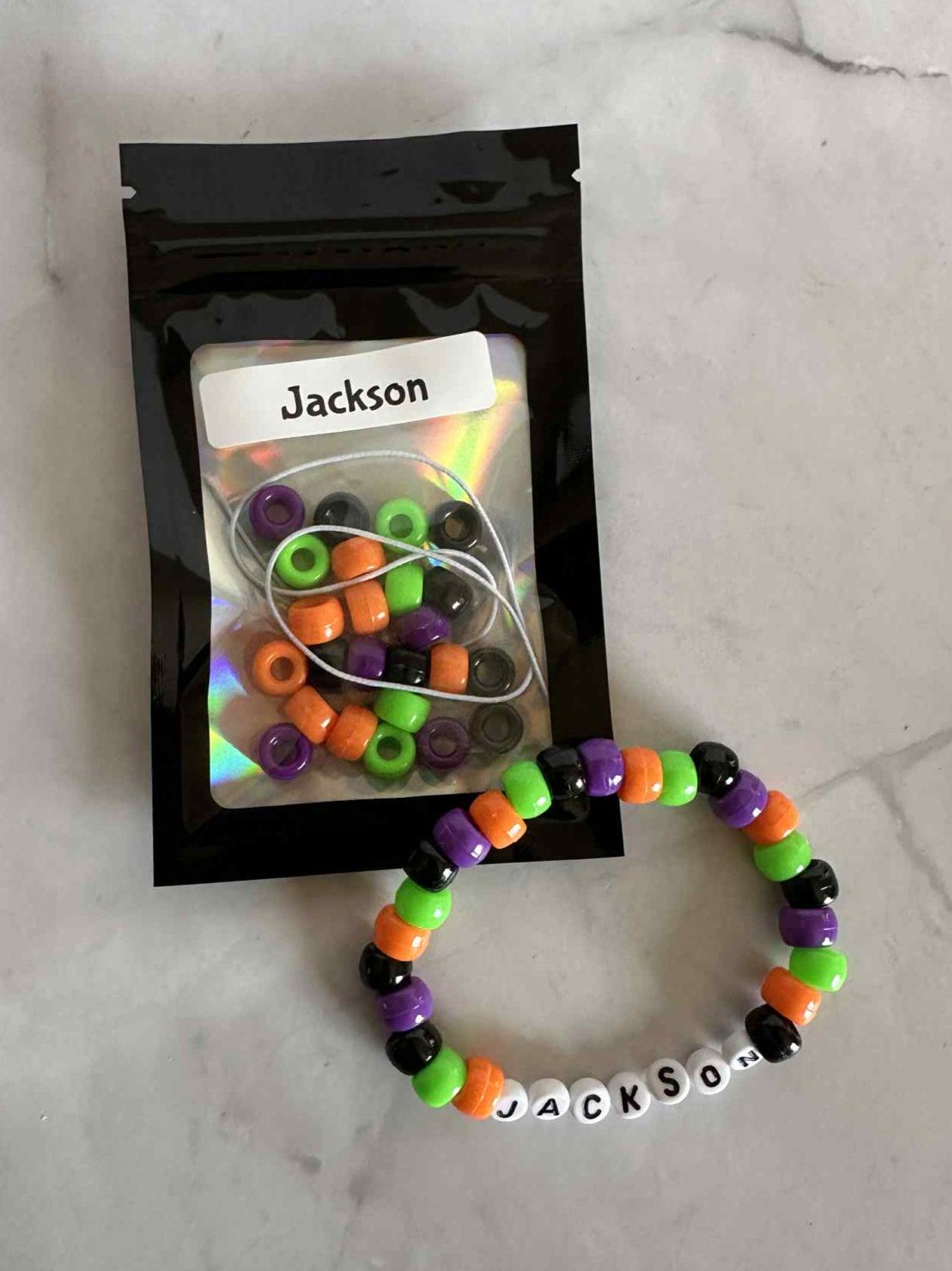 DIY Halloween Name Bracelet Kit: Custom Party Favor Craft