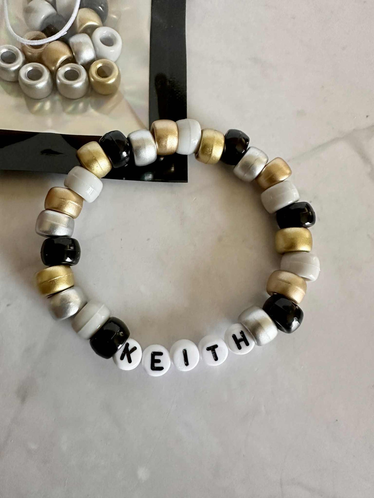 DIY Name Bracelet Kit: Custom Letter Beads, Party Favor