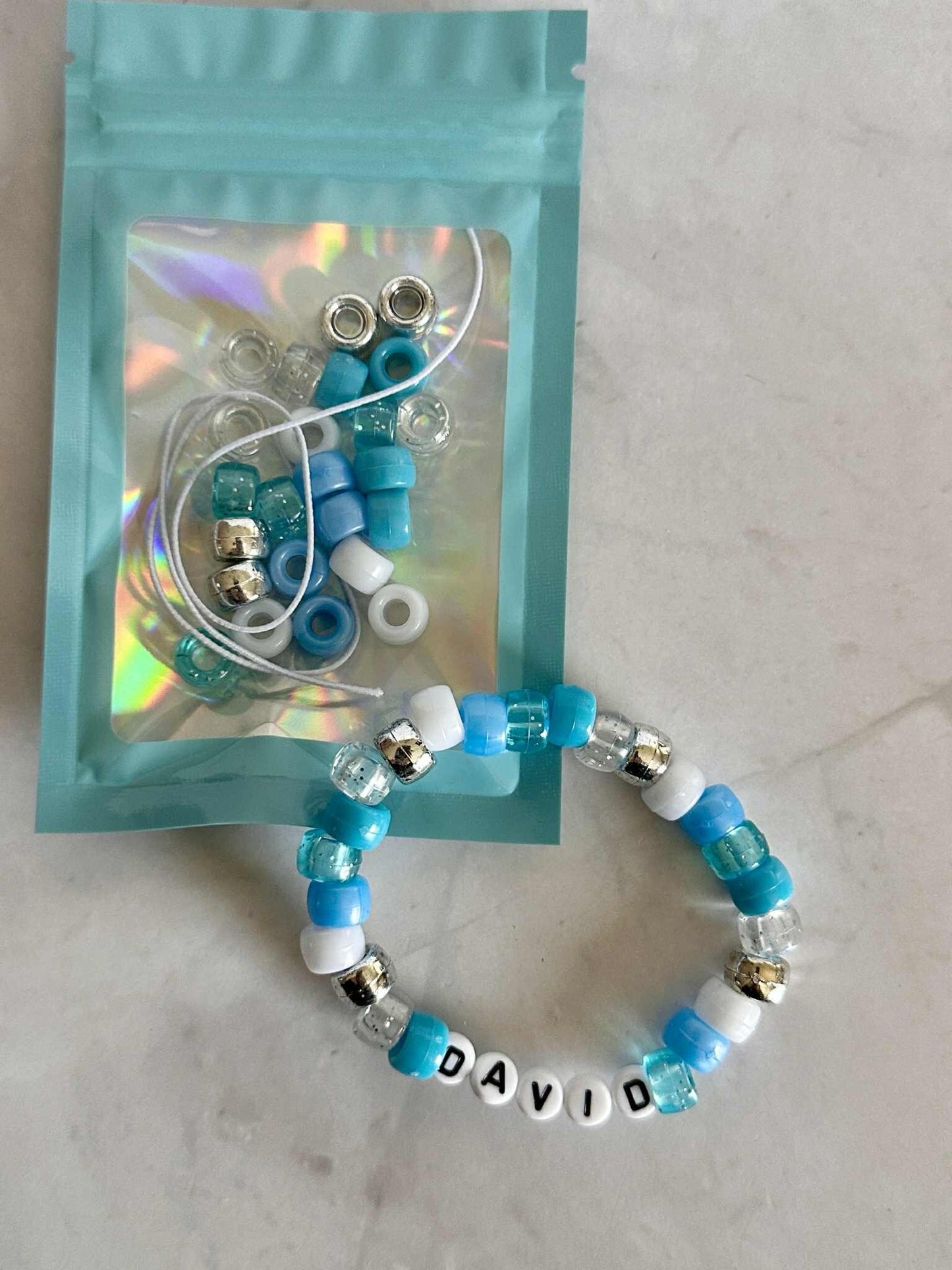 DIY Hanukkah Bracelet Kit: Custom Name, Kids Party Favor