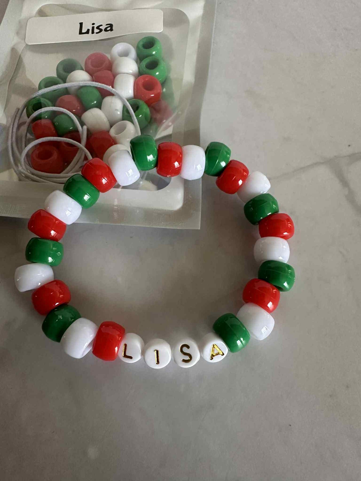 DIY Christmas Bracelet Kit: Personalized Name, Party Favor