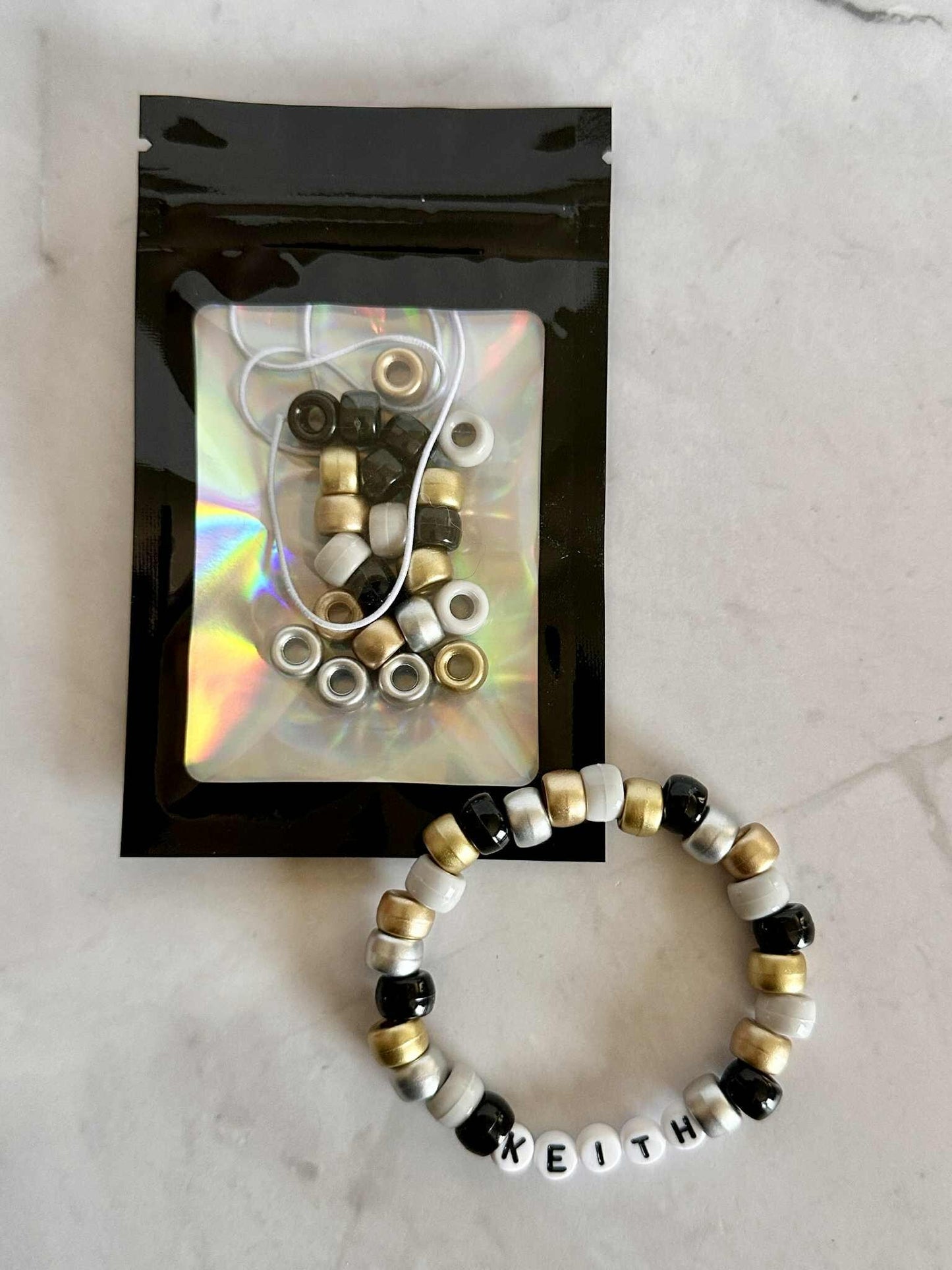 DIY Name Bracelet Kit: Custom Letter Beads, Party Favor