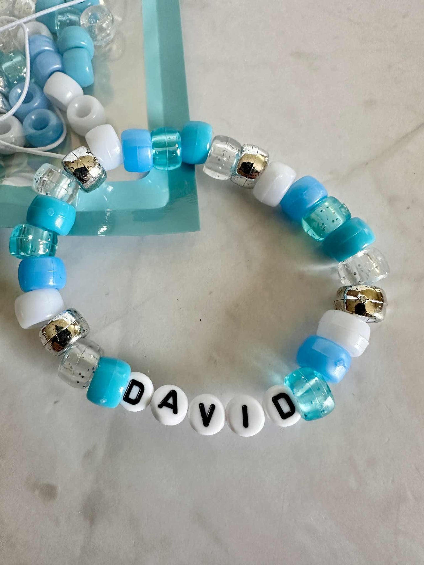 DIY Hanukkah Bracelet Kit: Custom Name, Kids Party Favor