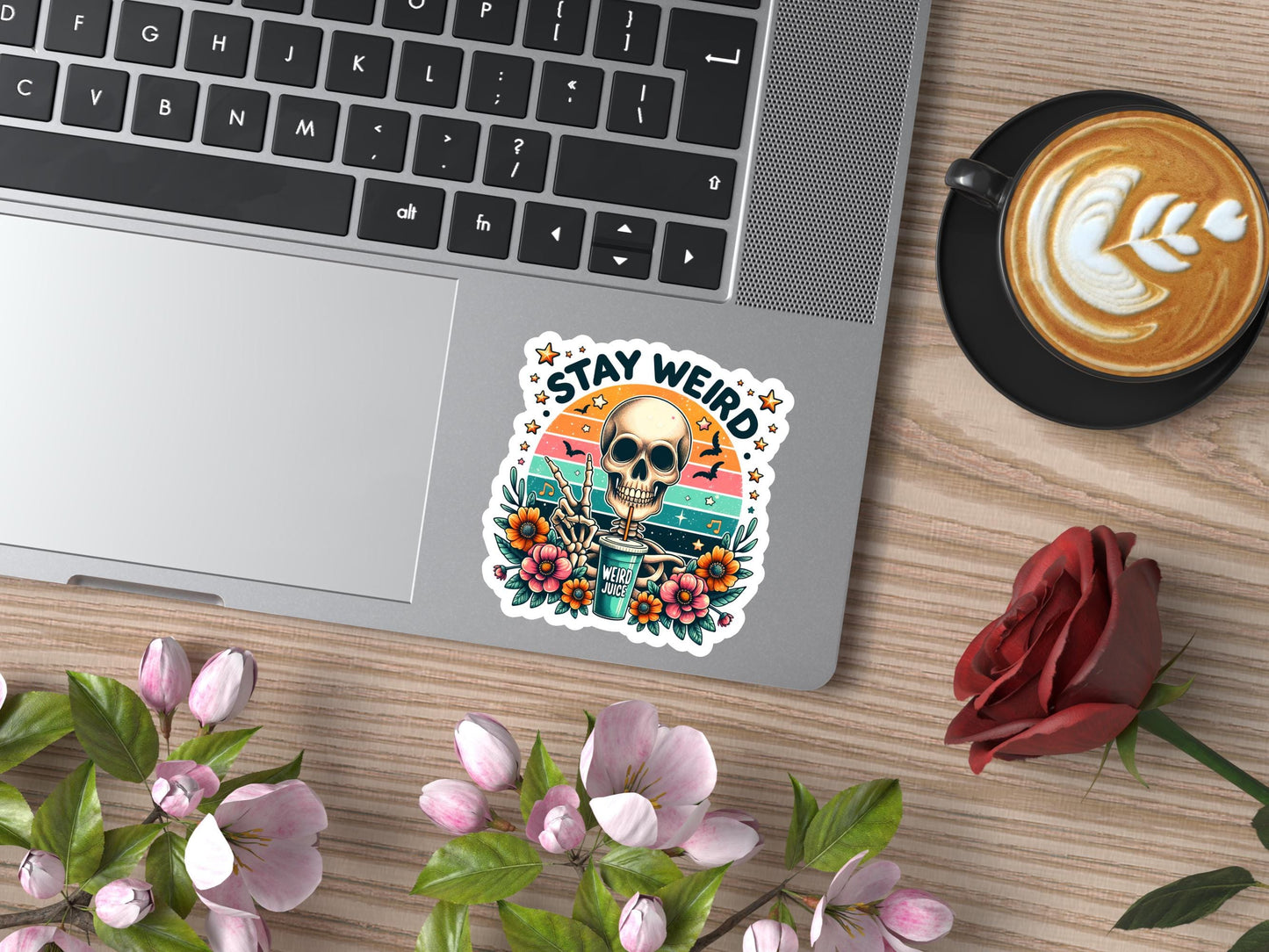 Stay Weird Skeleton Sticker