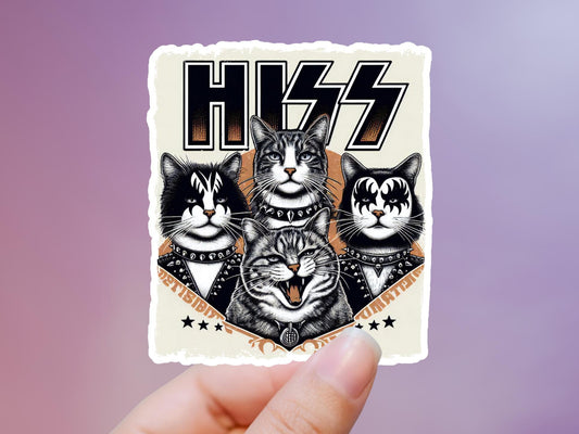 Hiss Cats Music Sticker: Matte Vinyl Laptop Decal