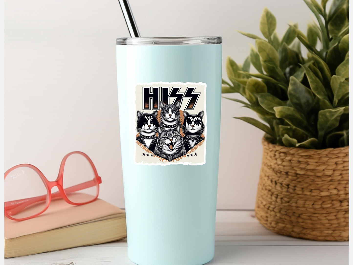 Hiss Cats Music Sticker: Matte Vinyl Laptop Decal