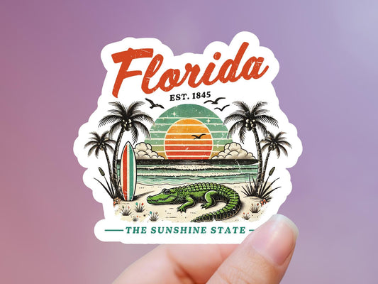 Florida The Sunshine State Alligator Sticker