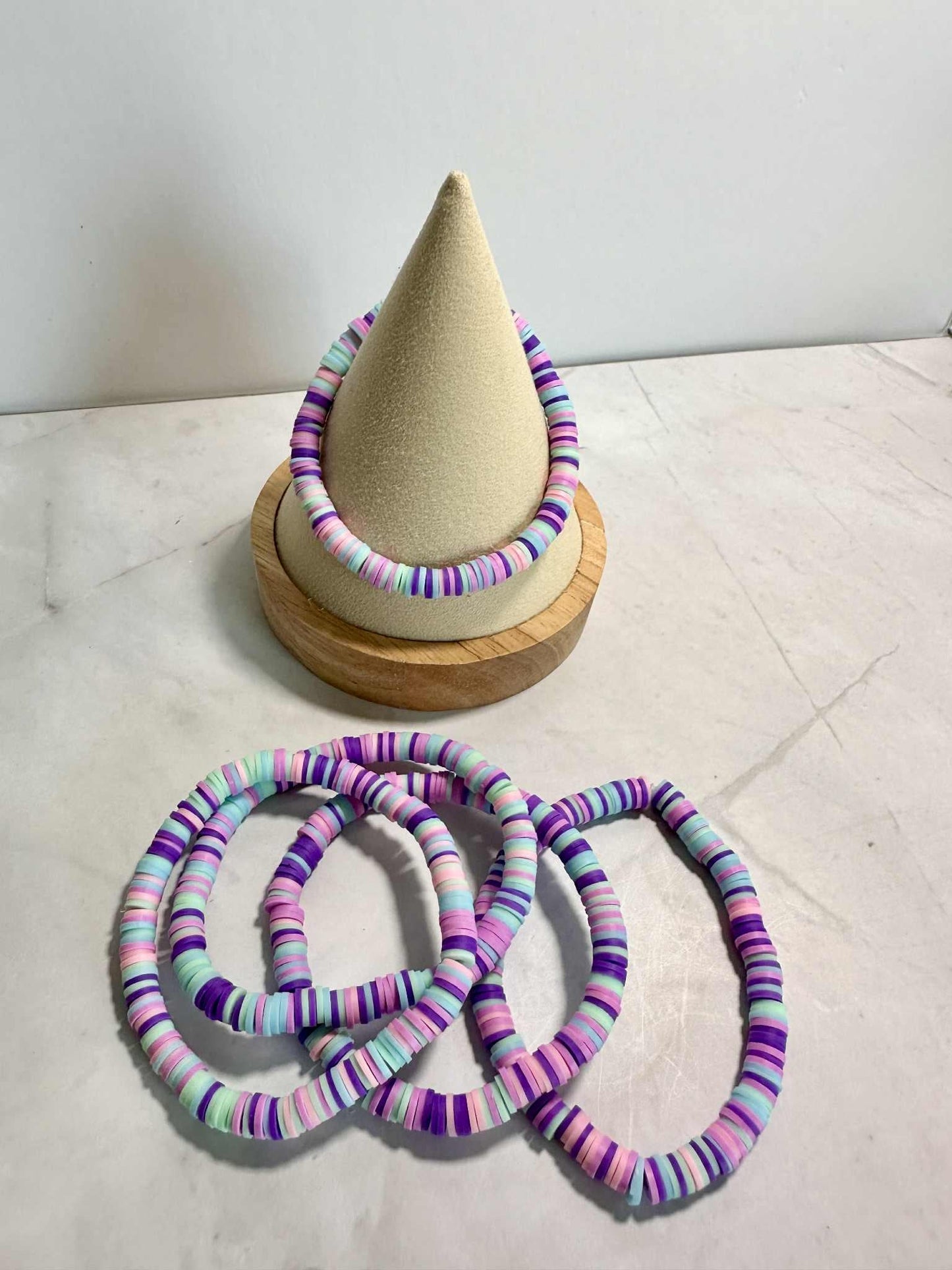 Single Strand Purple Unicorn Clay Beaded Bracelet