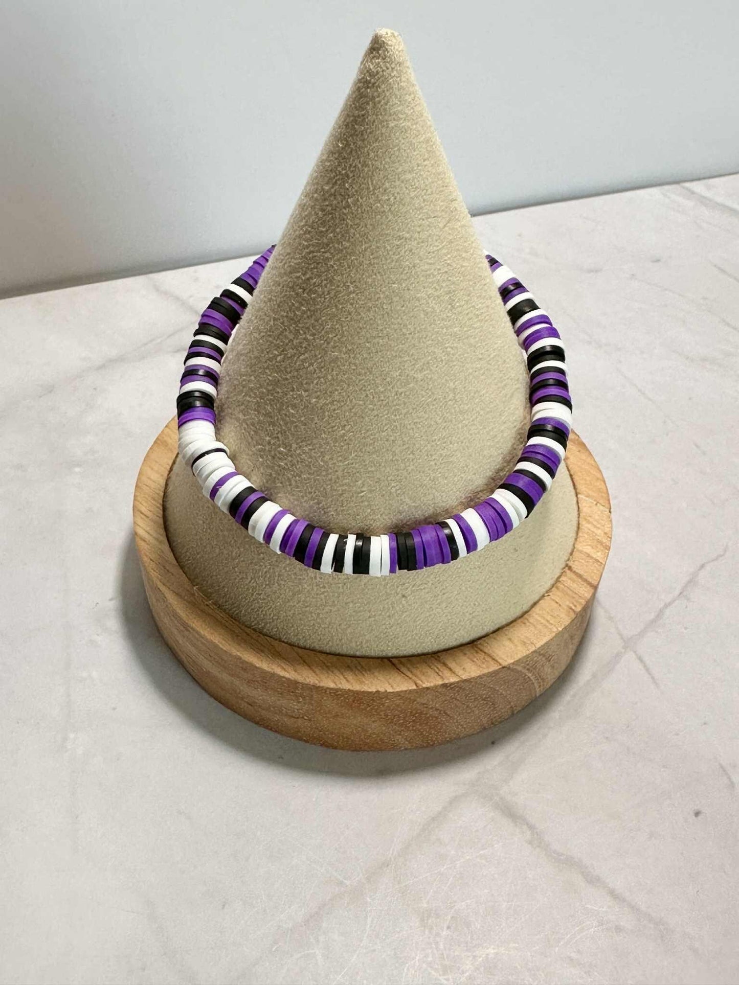 Single Strand Cosmic Plum Heishi Clay Beaded Bracelet