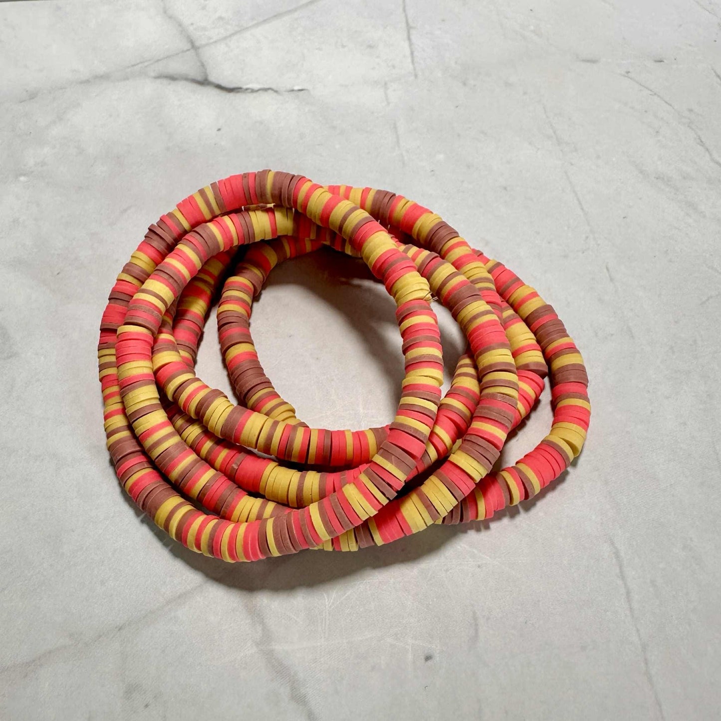 Single Strand Desert Sunset Clay Beaded Bracelet
