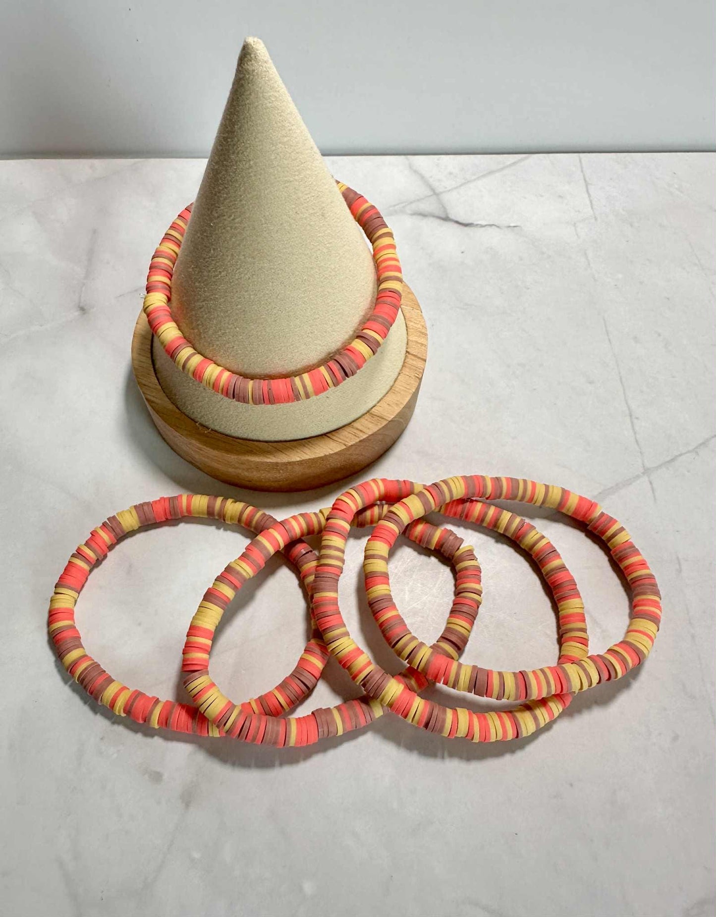 Single Strand Desert Sunset Clay Beaded Bracelet