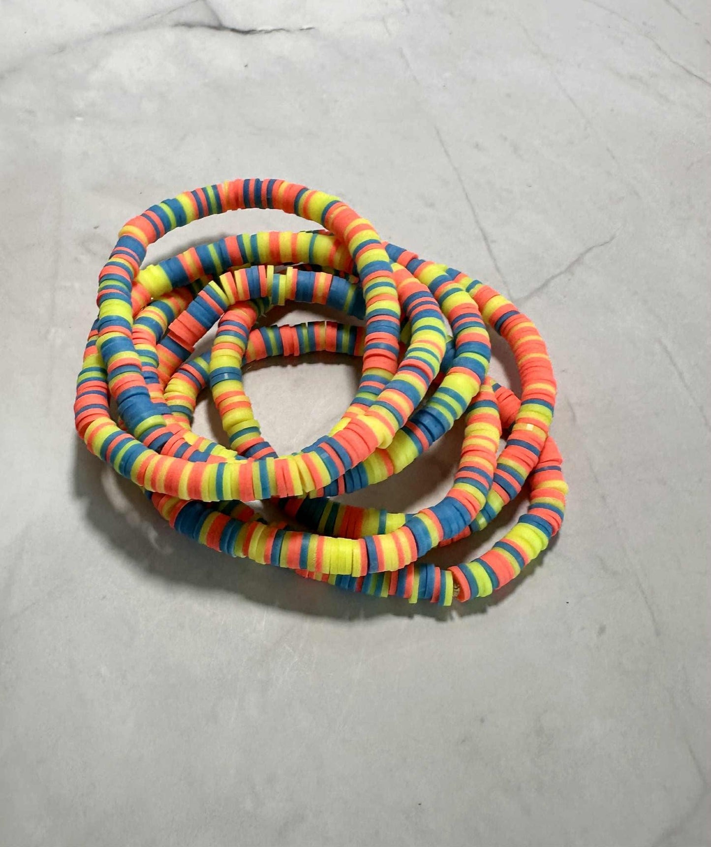 Single Strand Citrus Heishi Clay Beaded Bracelet