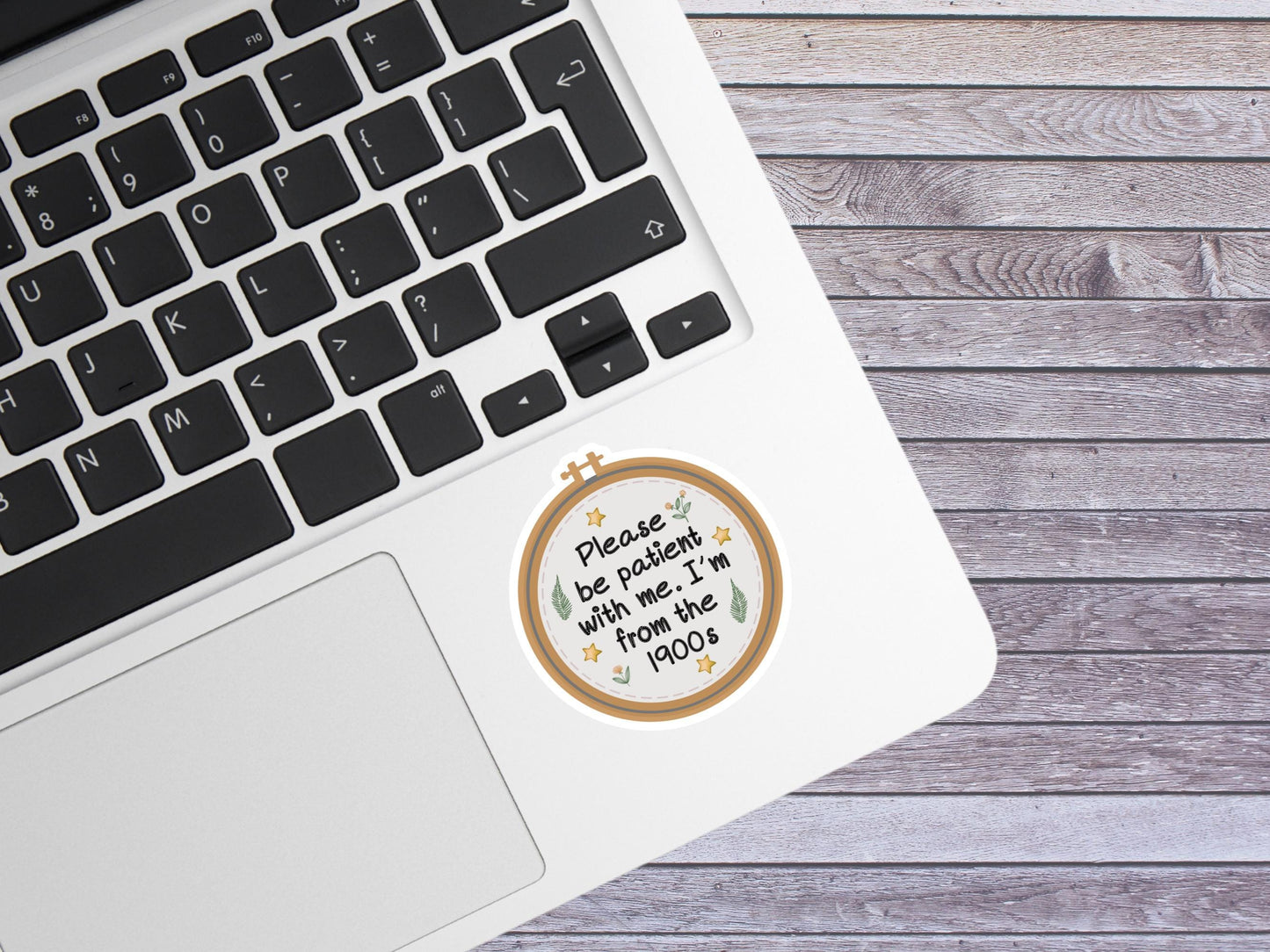 Please Be Patient With Me Yarn Hoop Sticker
