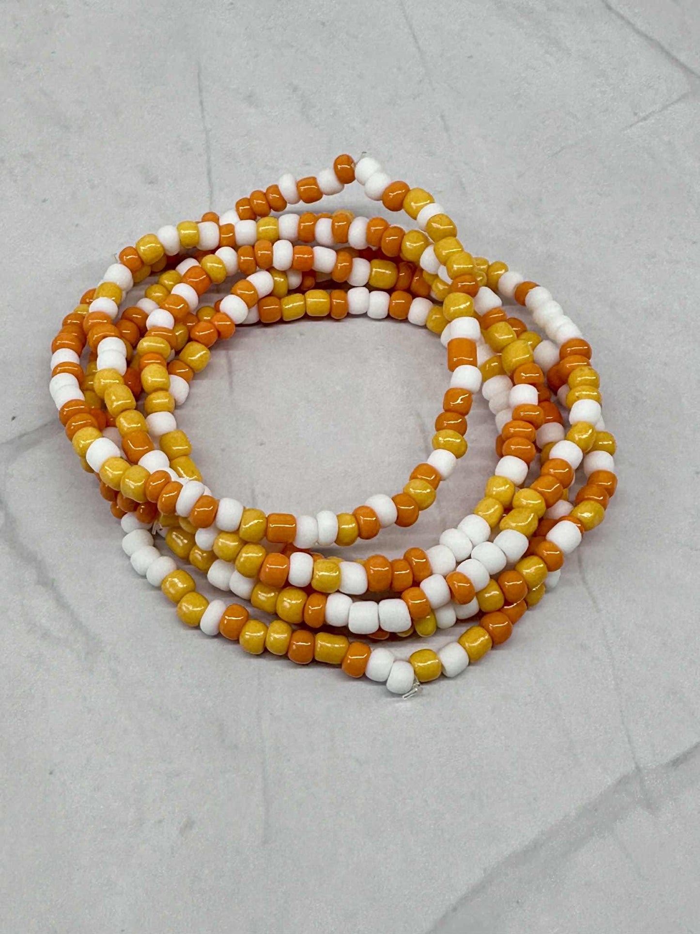 Single Strand Candy Corn Seed Bead Bracelet
