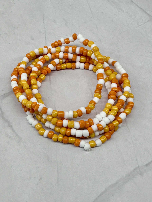 Single Strand Candy Corn Seed Bead Bracelet