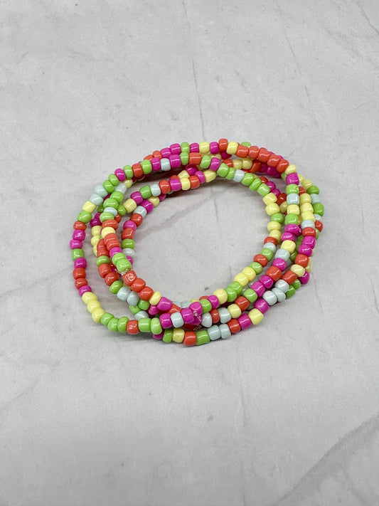 Single Strand Fruity Seed Bead Stretch Bracelet