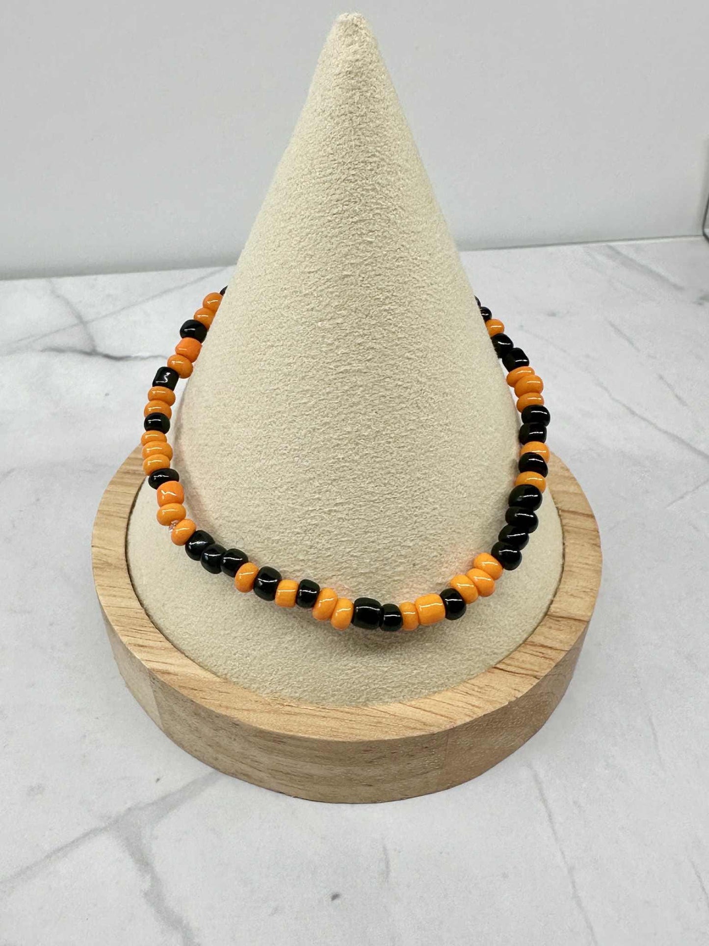 Single Strand Halloween Seed Bead Stretch Bracelet