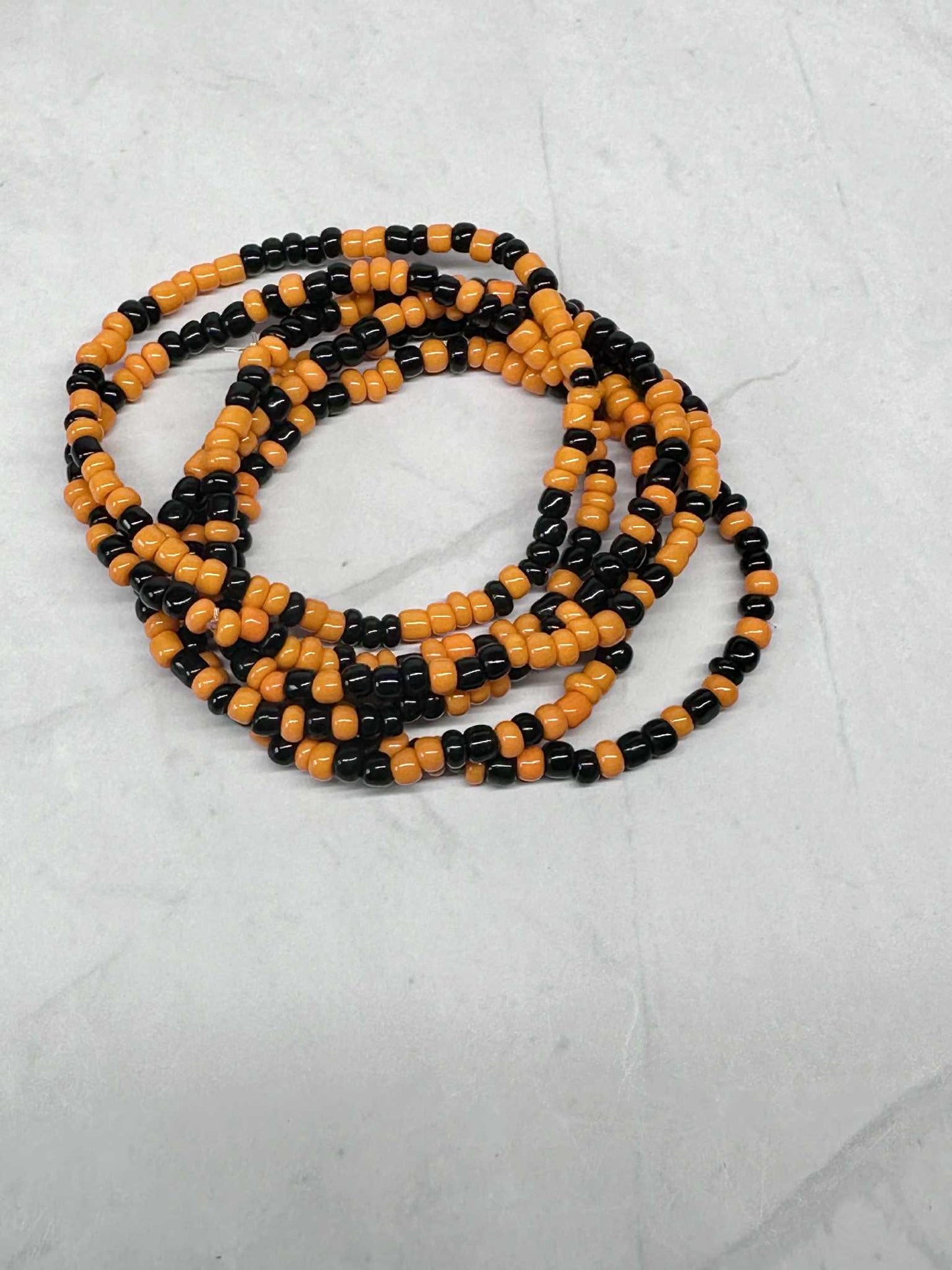 Single Strand Halloween Seed Bead Stretch Bracelet