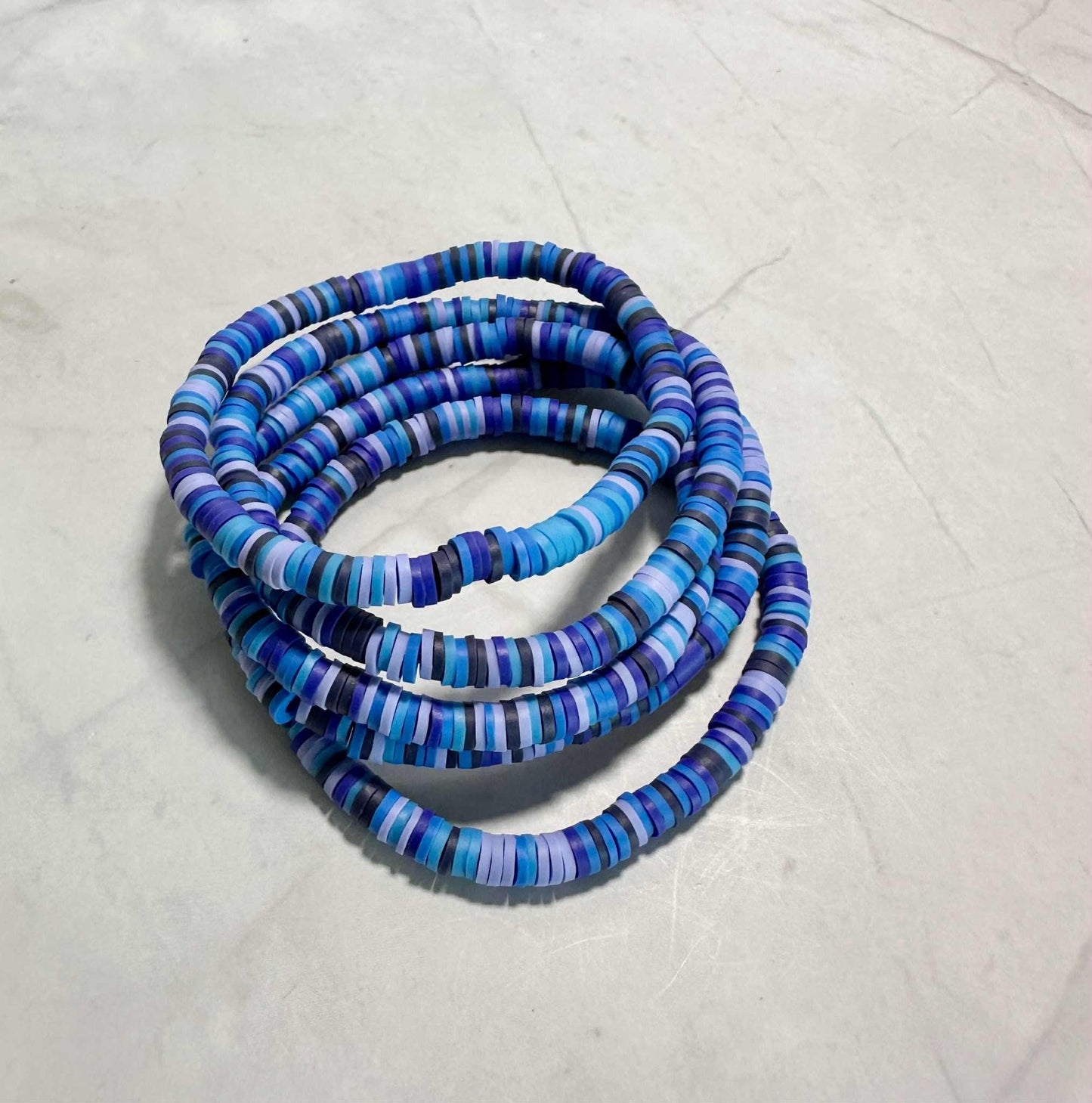 Single Strand Blueberry Clay Heishi Bead Bracelet
