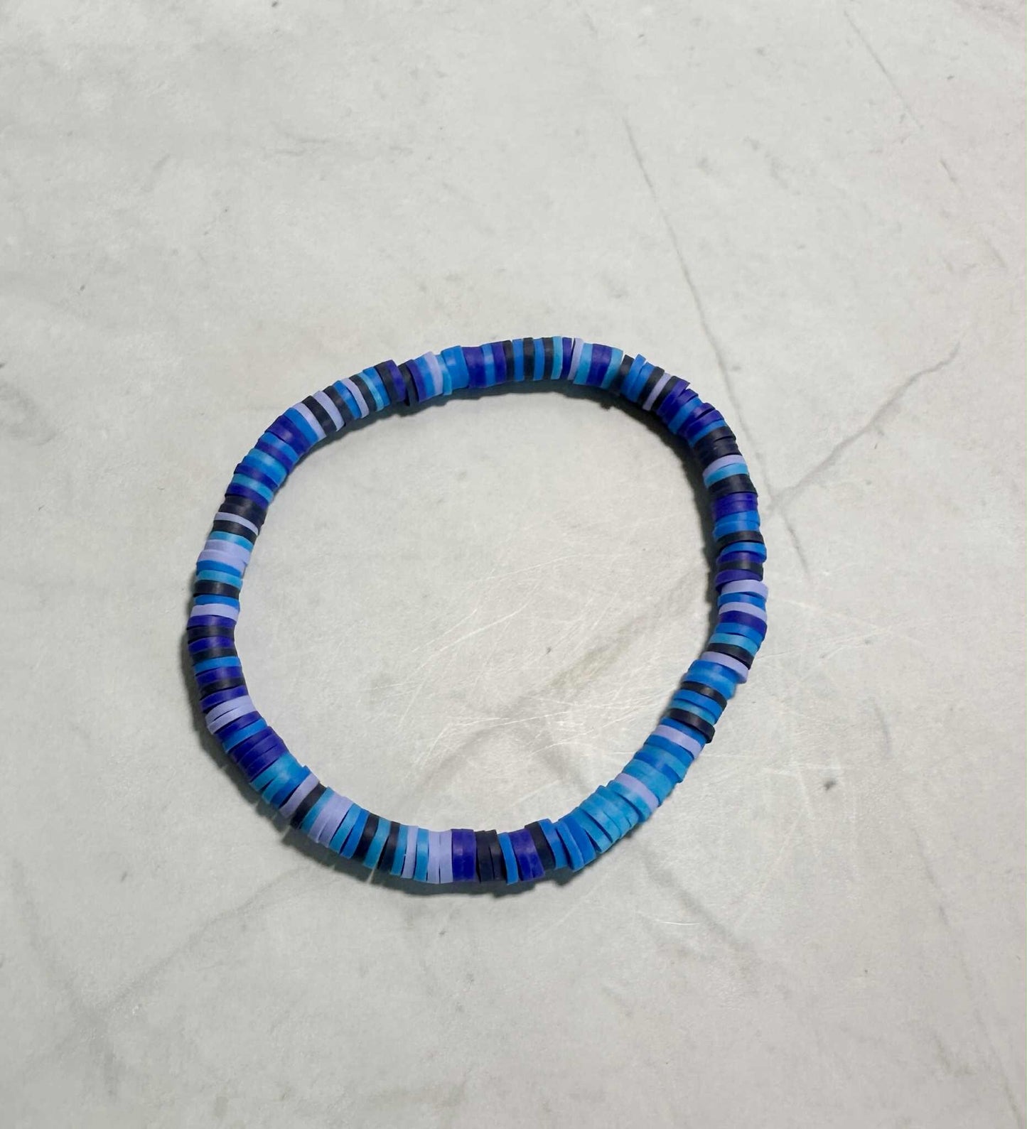 Single Strand Blueberry Clay Heishi Bead Bracelet