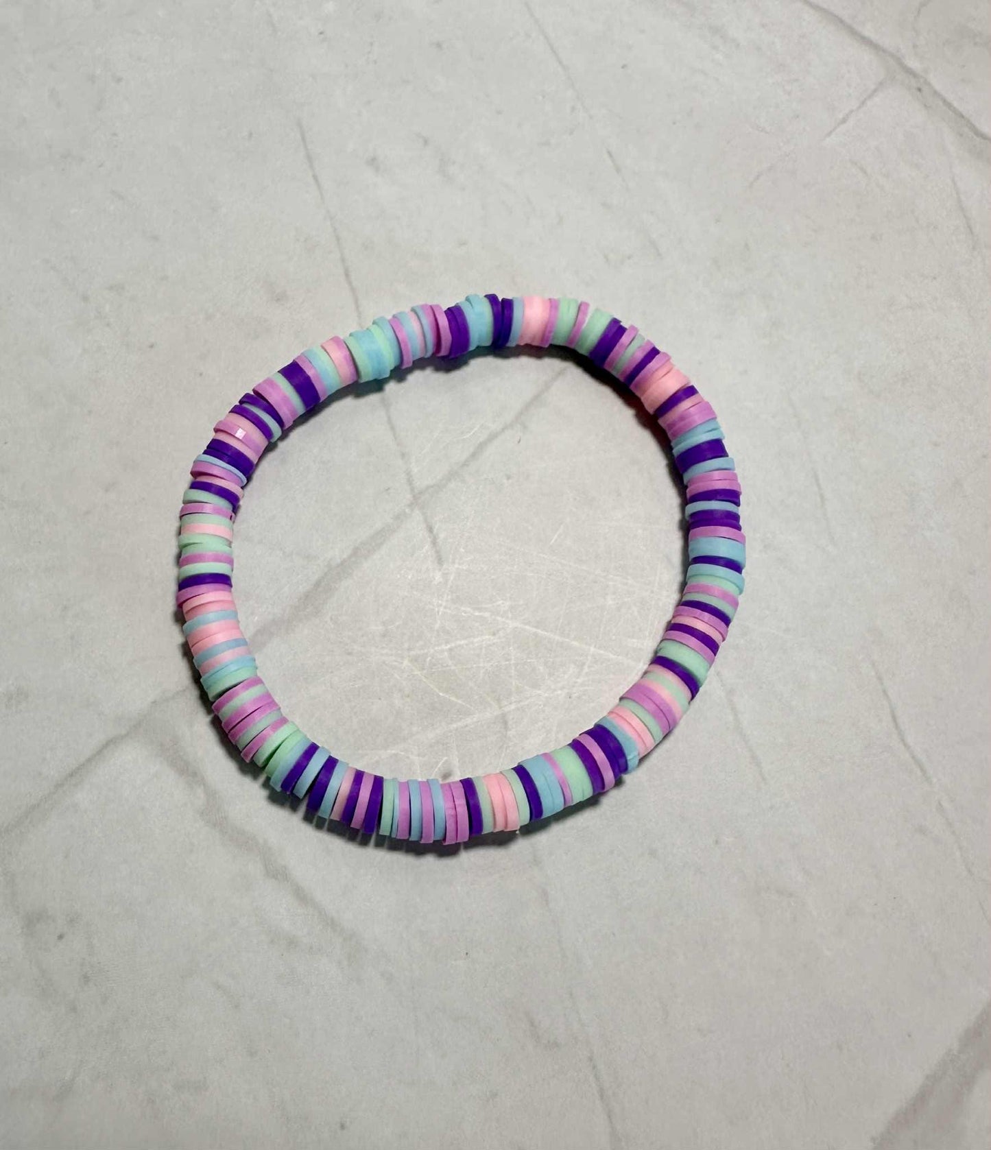 Single Strand Purple Unicorn Clay Beaded Bracelet