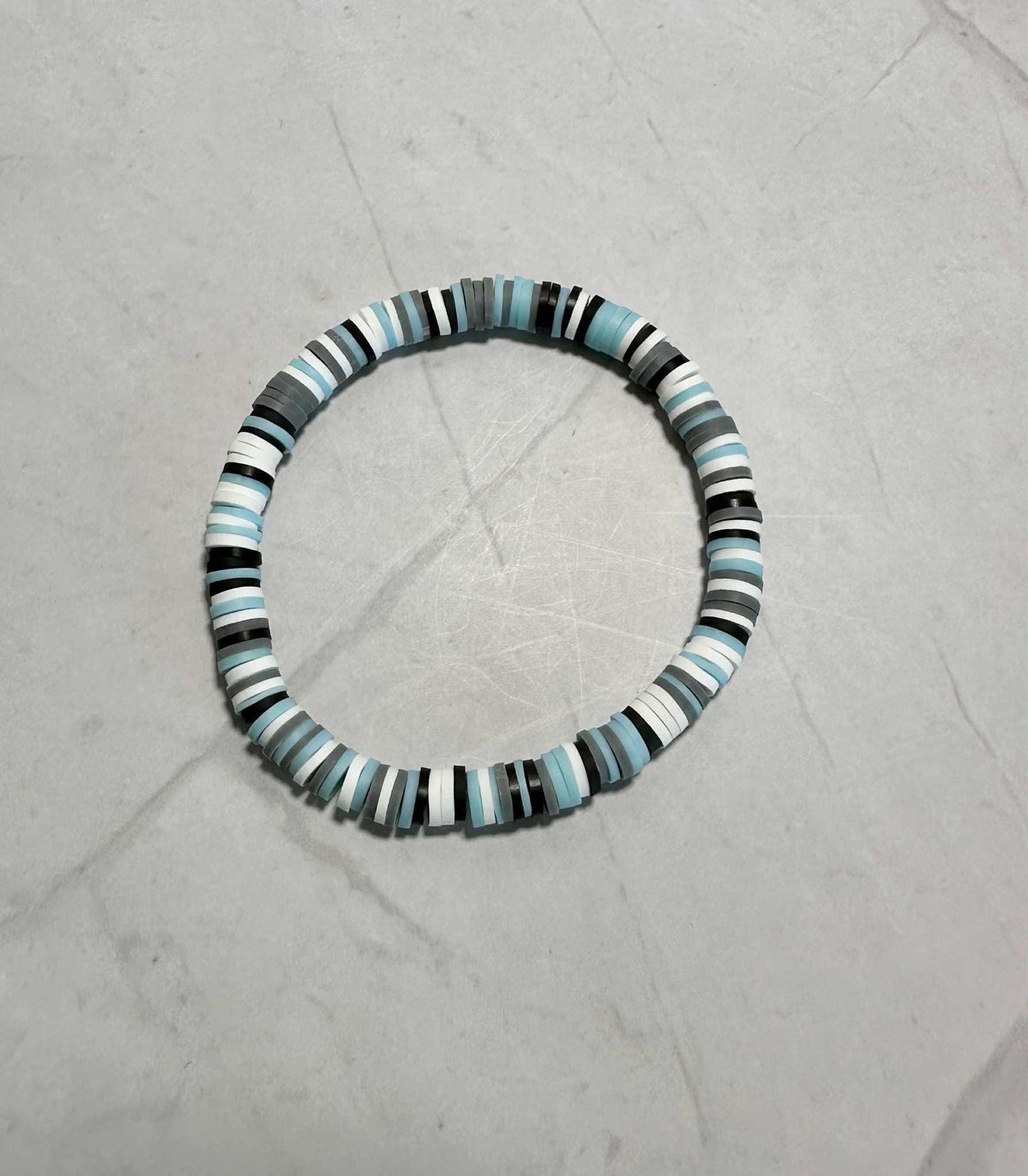 Single Strand Ocean Night Clay Beaded Bracelet