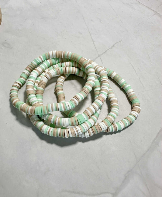 Single Strand Pebble Creek Clay Beaded Bracelet