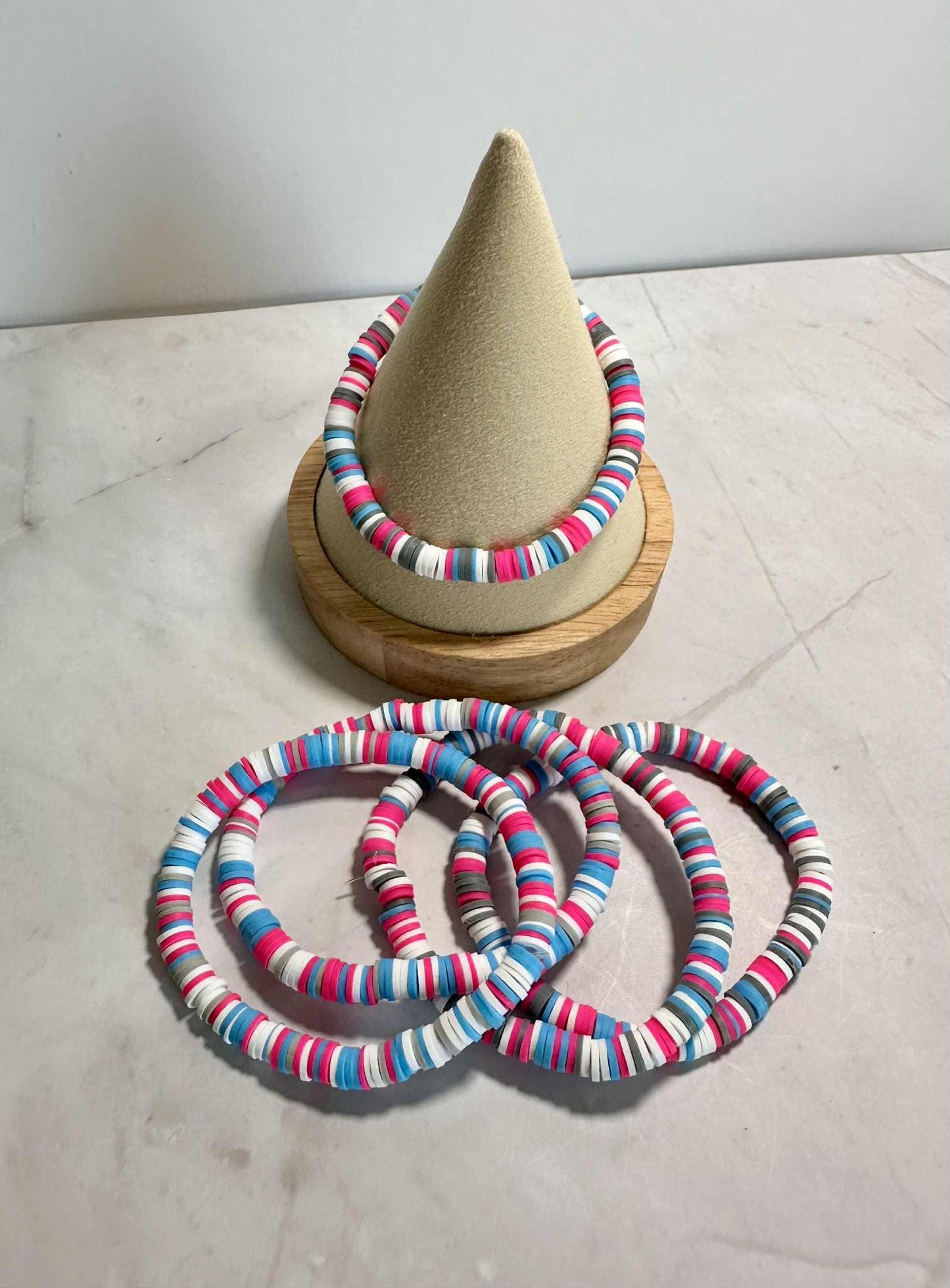 Single Strand Mystic Tide Clay Heishi Bead Bracelet