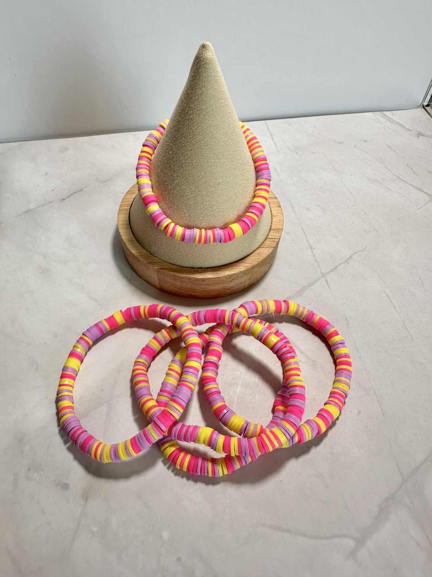 Single Strand Berry Sunshine Clay Beaded Bracelet