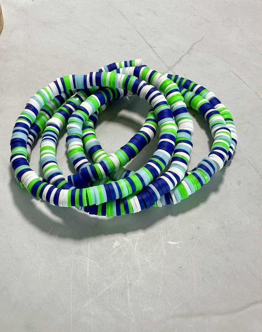 Single Strand Tidal Bloom Clay Heishi  Beaded Bracelet