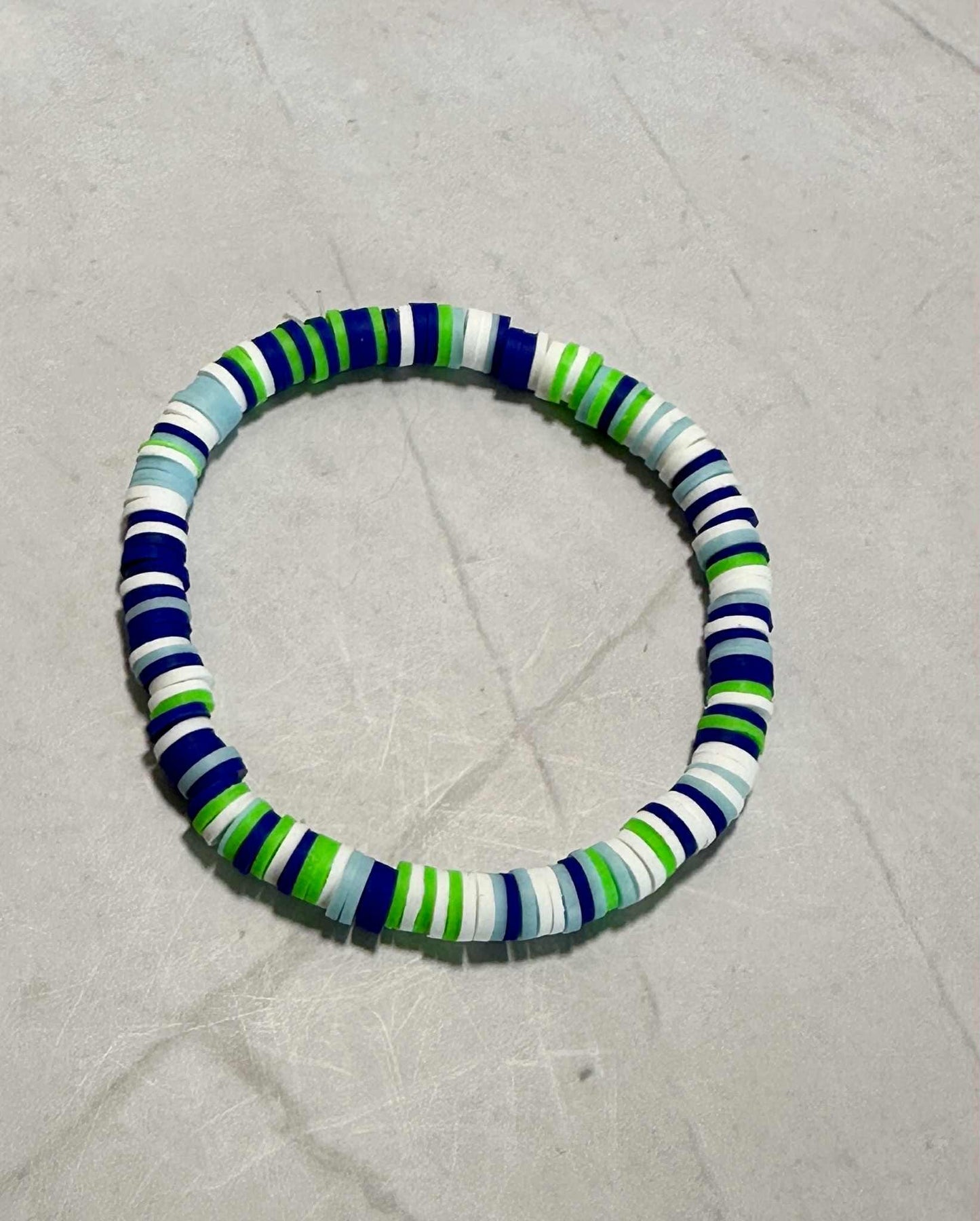 Single Strand Tidal Bloom Clay Heishi  Beaded Bracelet