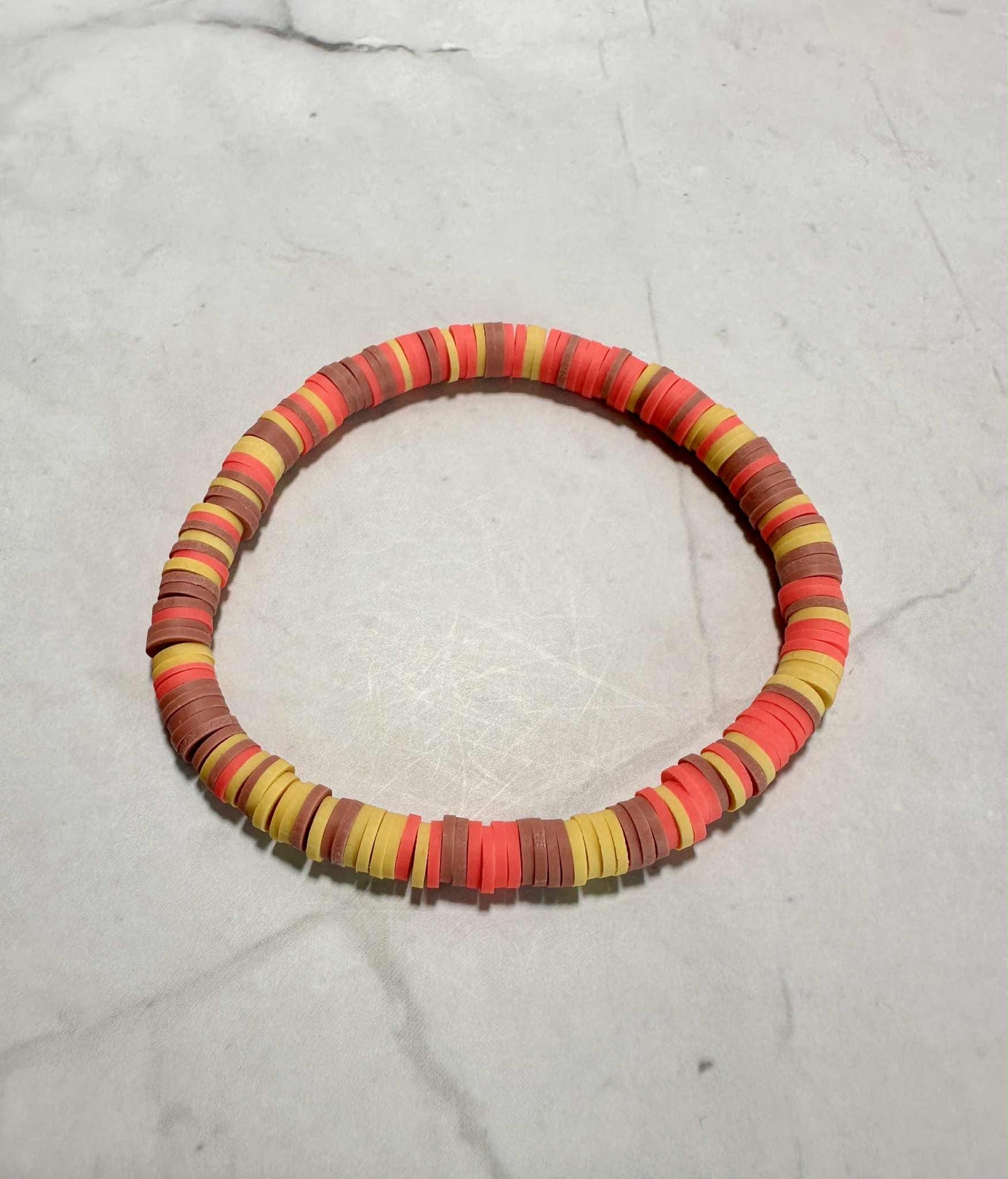 Single Strand Desert Sunset Clay Beaded Bracelet