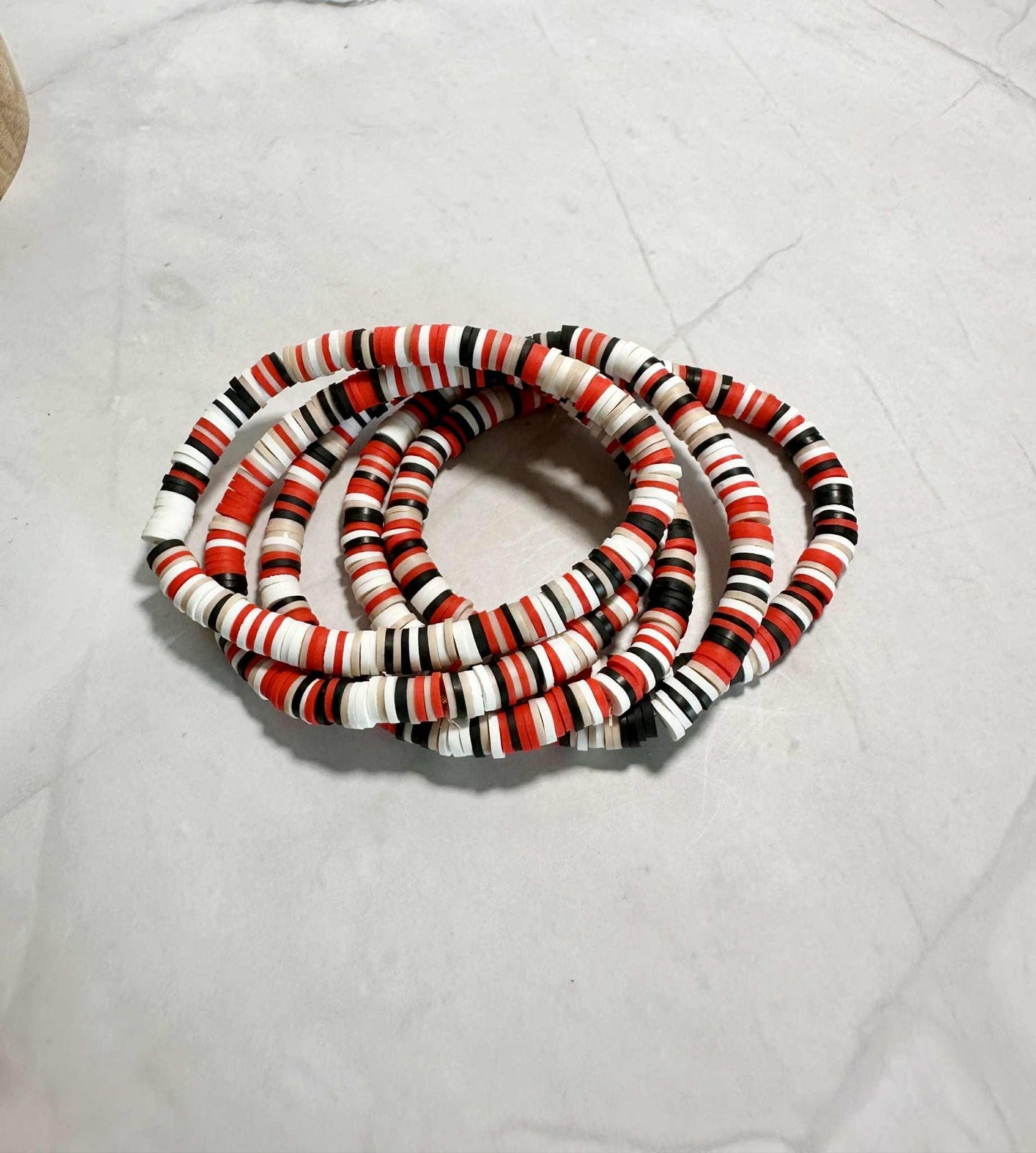 Single Strand Tribal Heishi Clay Beaded Bracelet