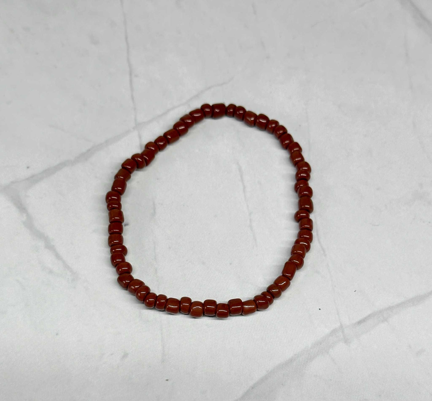 Single Strand Chocolate Brown Seed Bead Bracelet