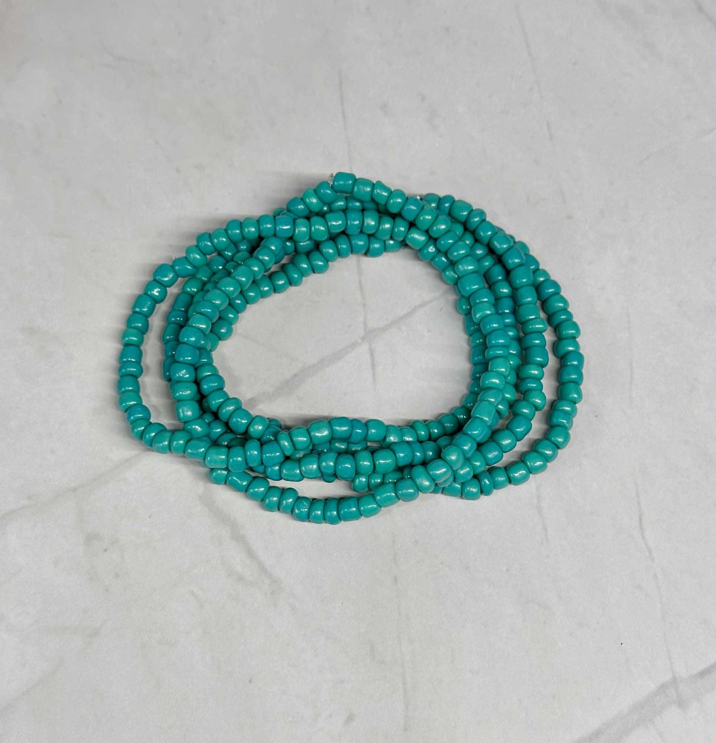 Single Strand Turquoise Seed Bead Stretch Bracelet