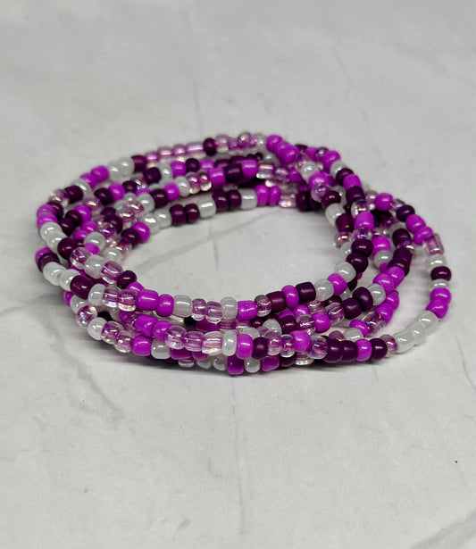 Single Strand Berry Purple Seed Bead Bracelet