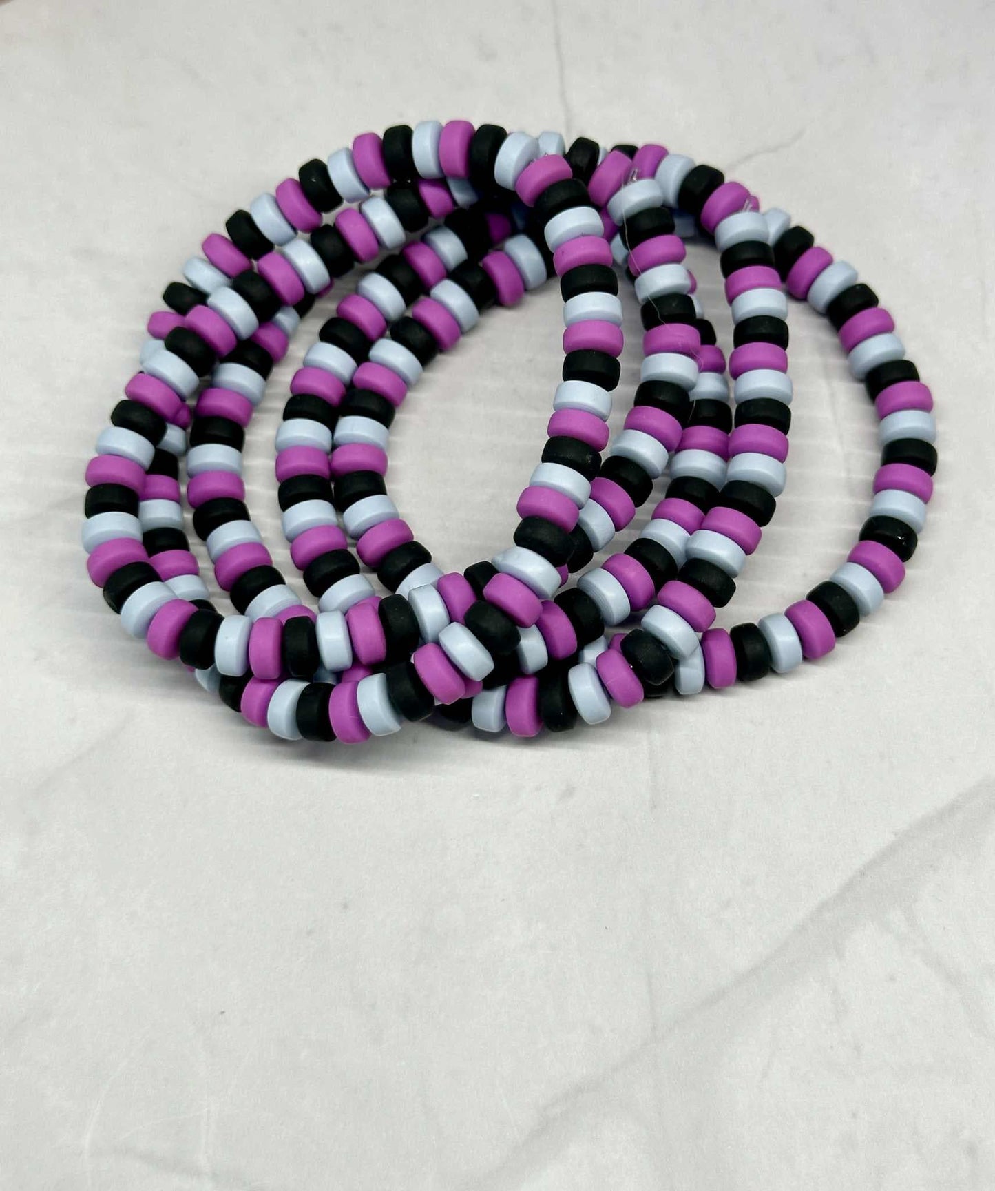 Single Strand Chunky Clay Beaded Stretch Bracelet