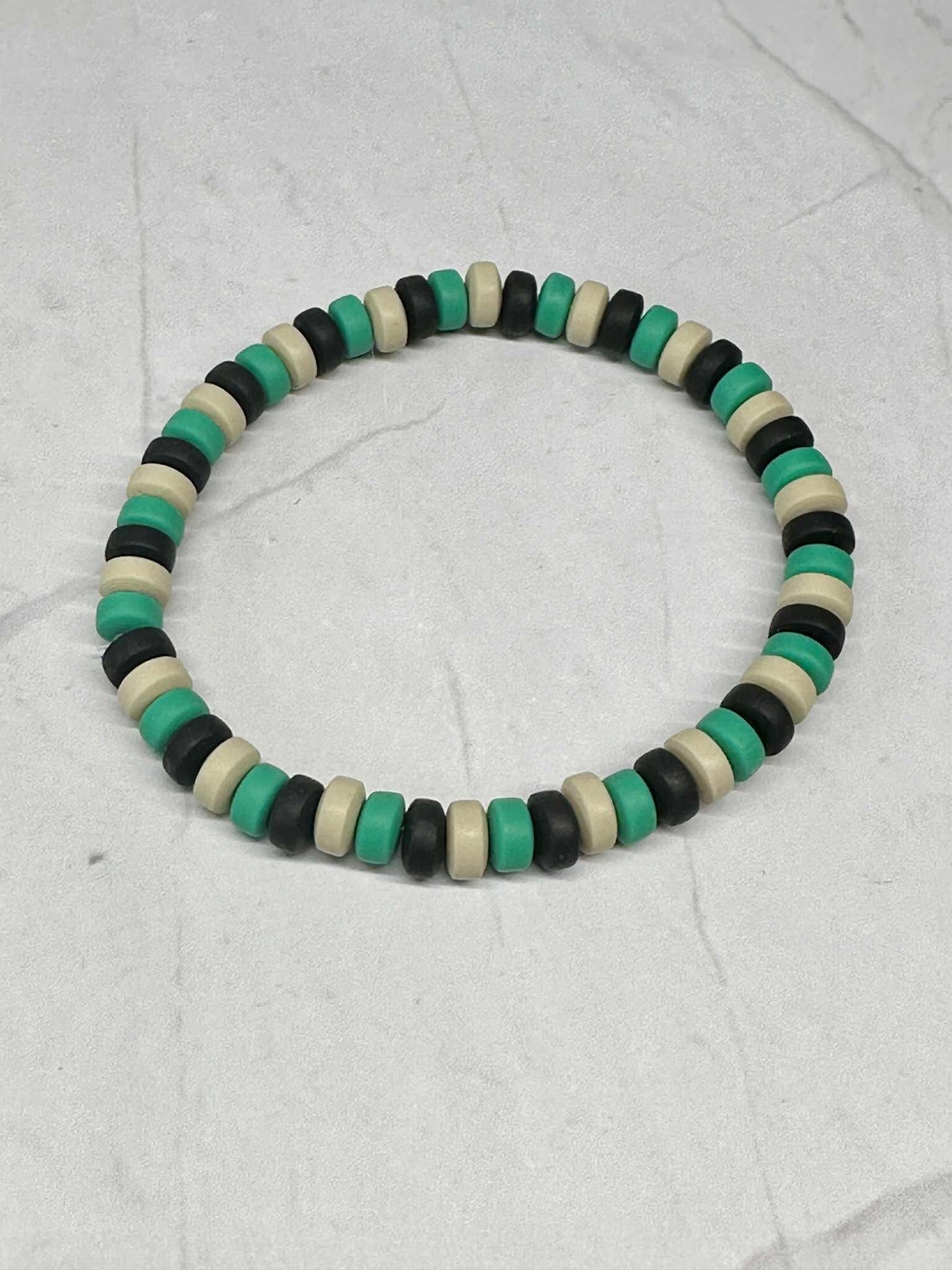 Single Strand Chunky Clay Beaded Stretch Bracelet