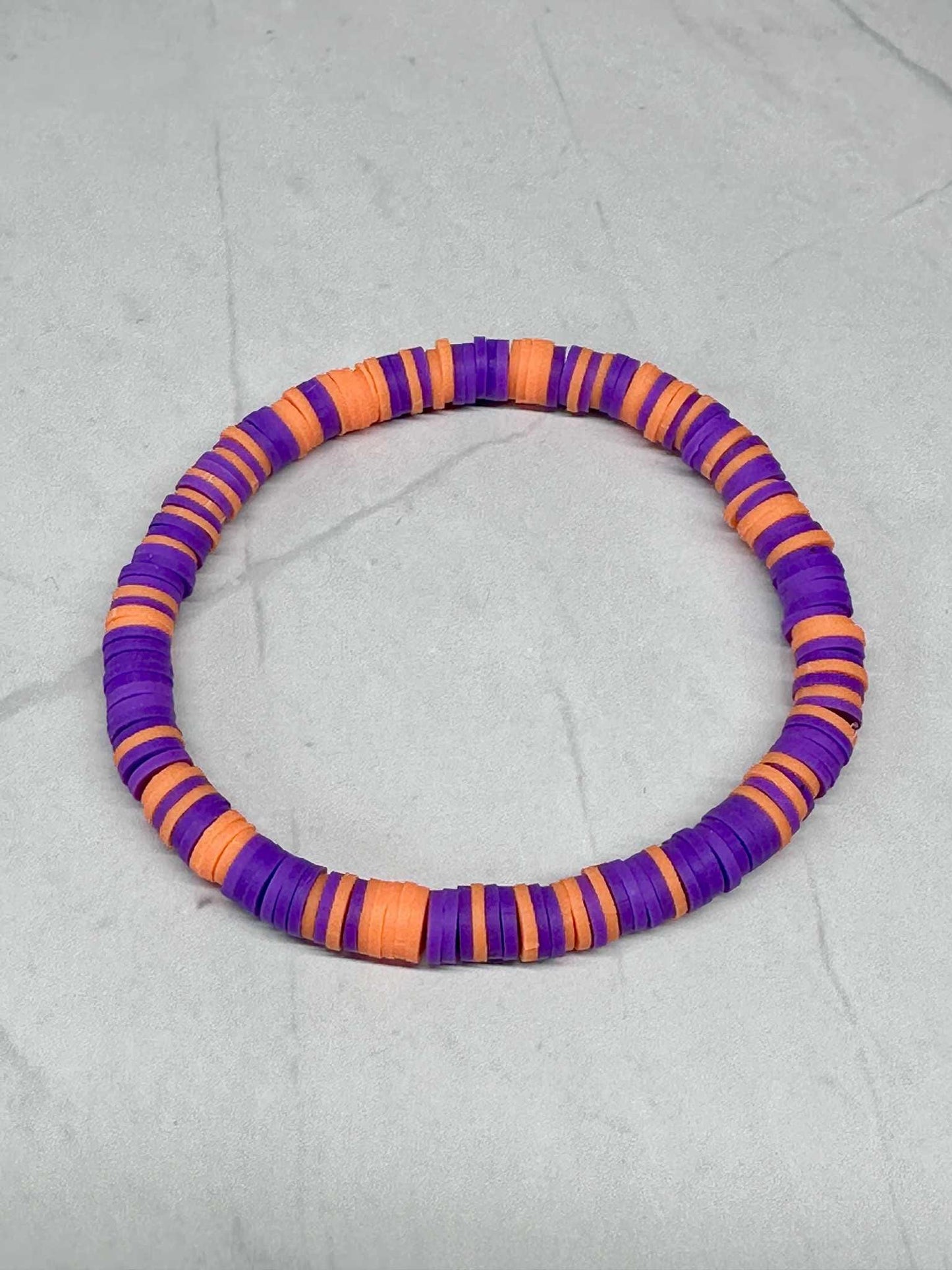 Single Strand Grape Pop Clay Stretch Bracelet