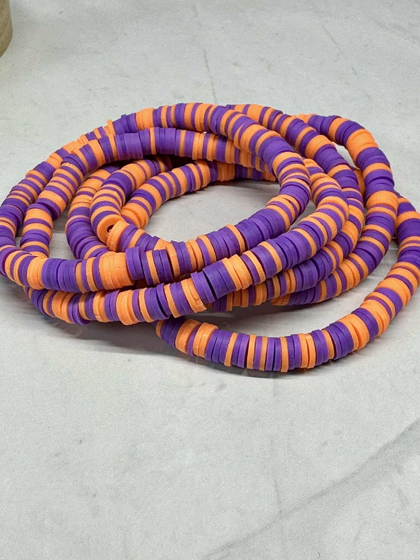 Single Strand Grape Pop Clay Stretch Bracelet