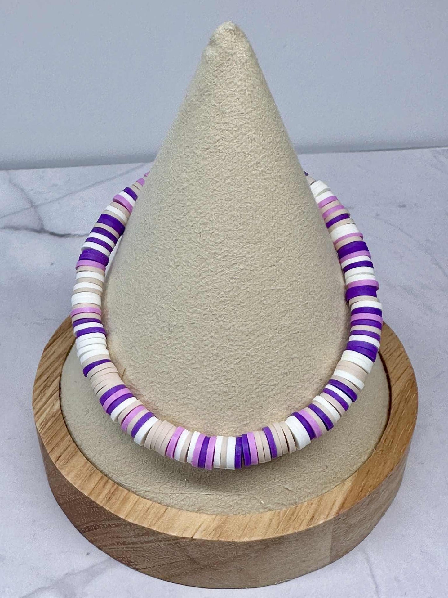Single Strand Sandy Bloom Clay Stretch Bracelet