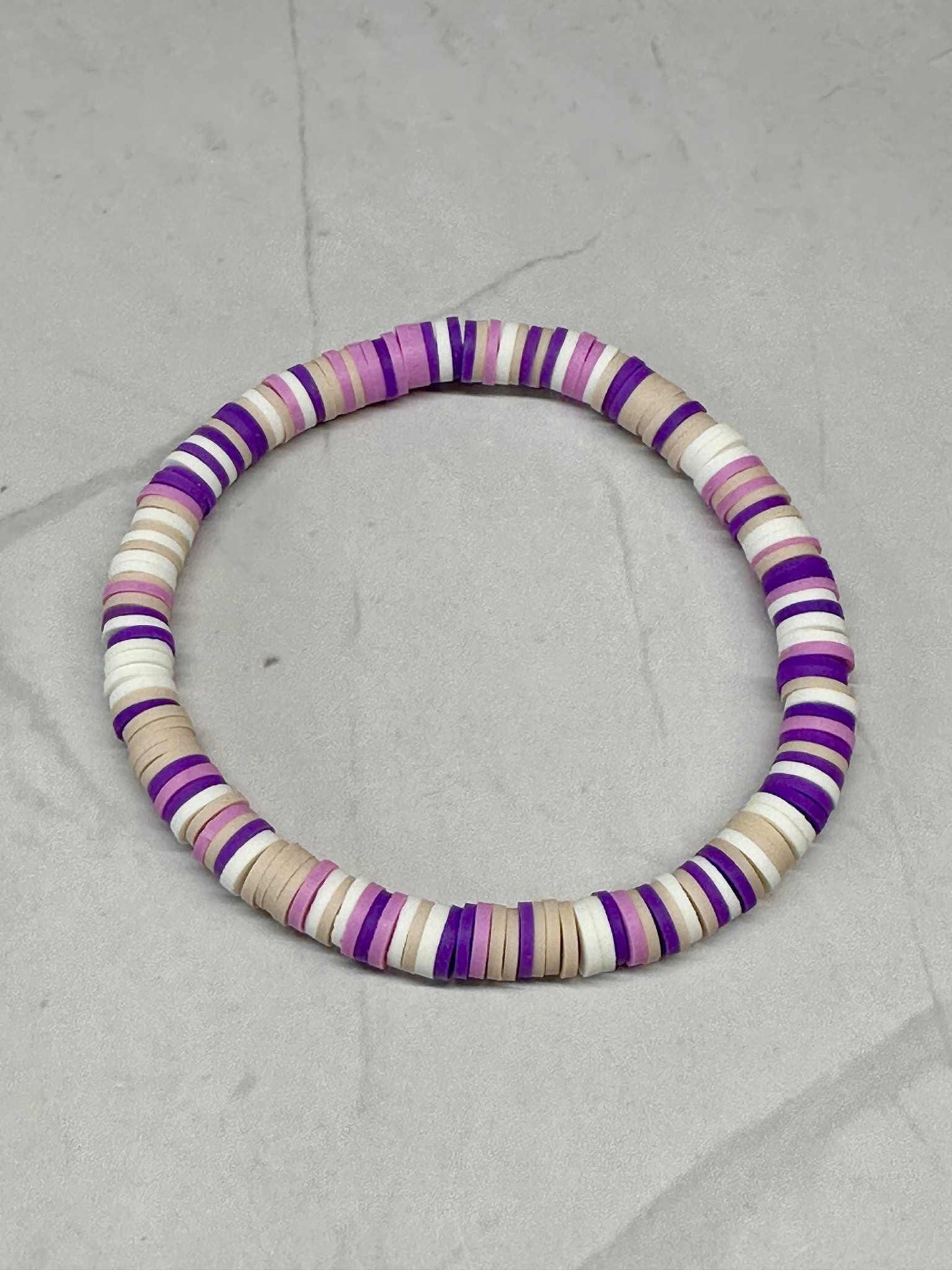 Single Strand Sandy Bloom Clay Stretch Bracelet