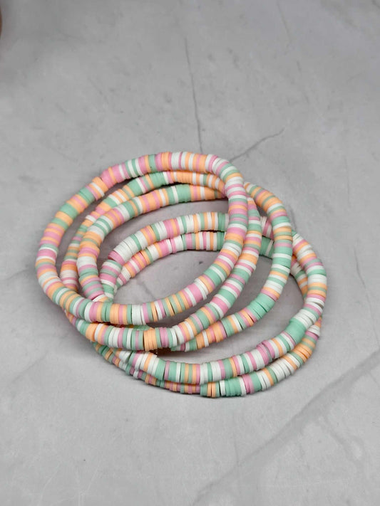Single Strand Soft Sherbet Clay Stretch Bracelet