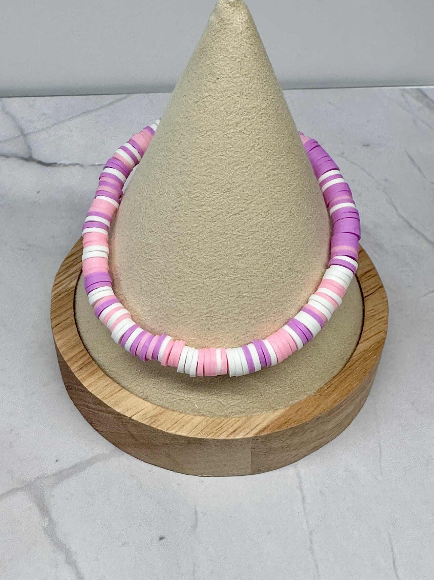 Single Strand Fairy Frost Clay Stretch Bracelet