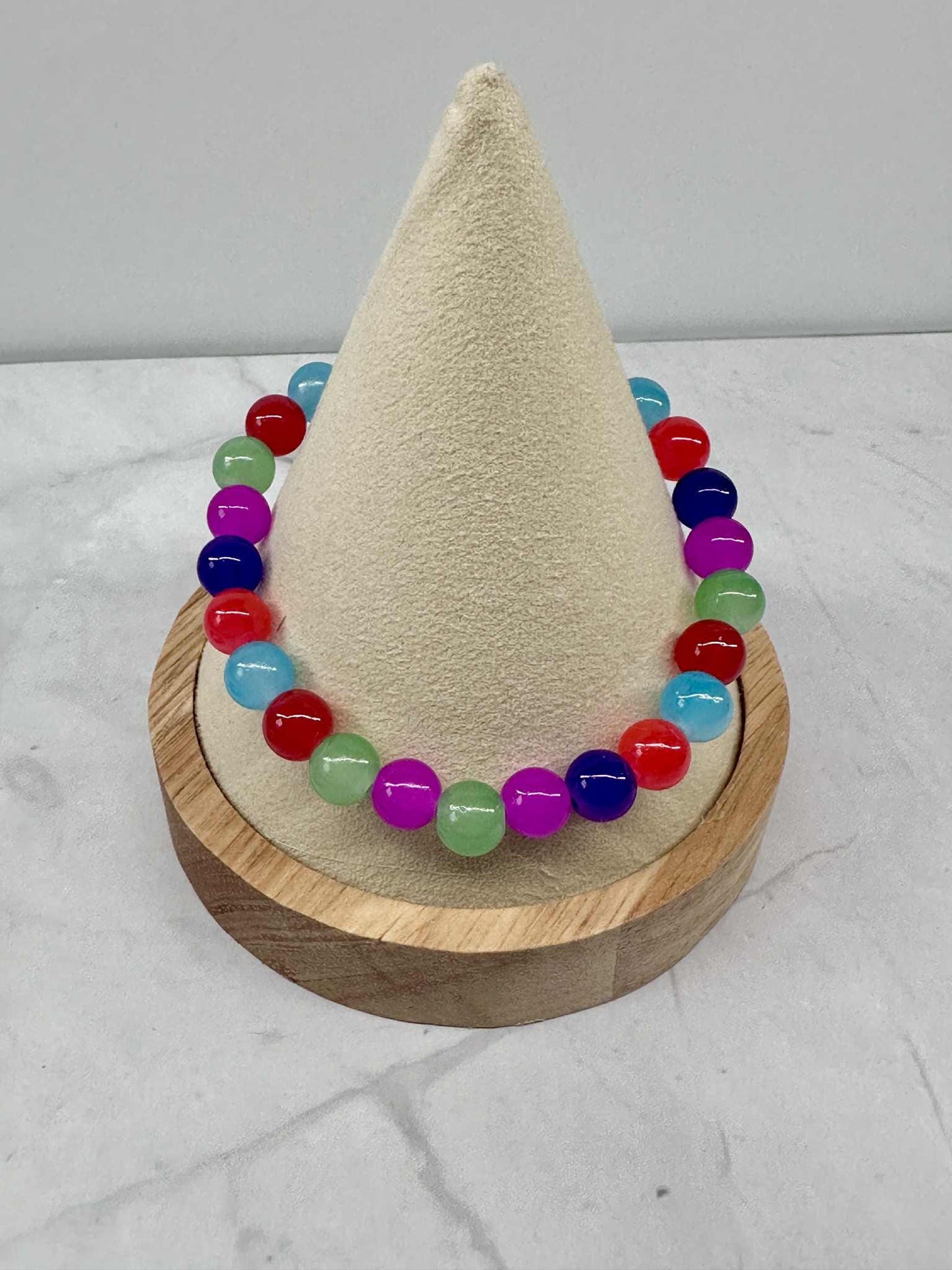 Single Strand Colorful Beaded Stretch Bracelet