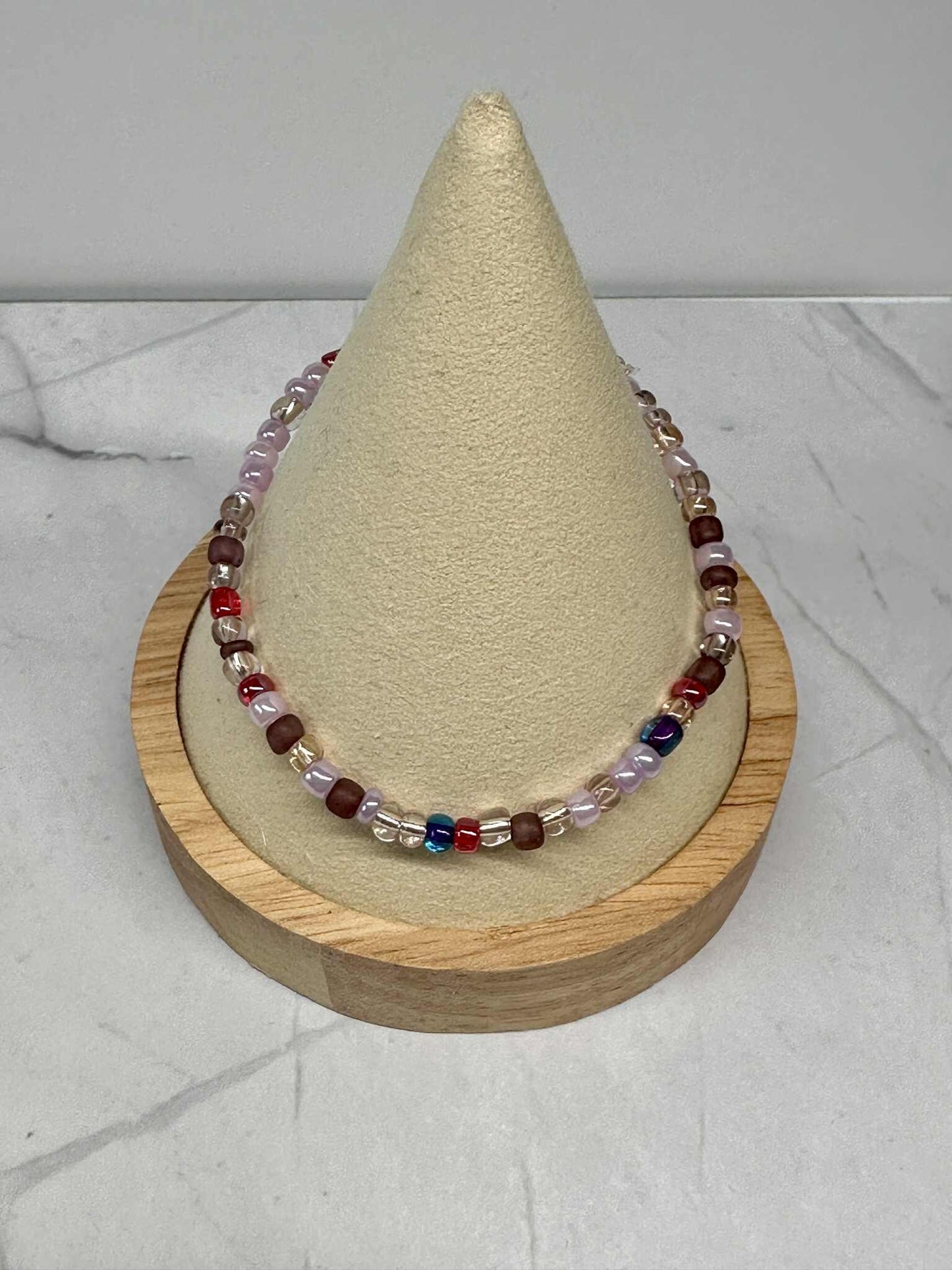 Single Strand Multi Berry Glass Seed Bead Bracelet