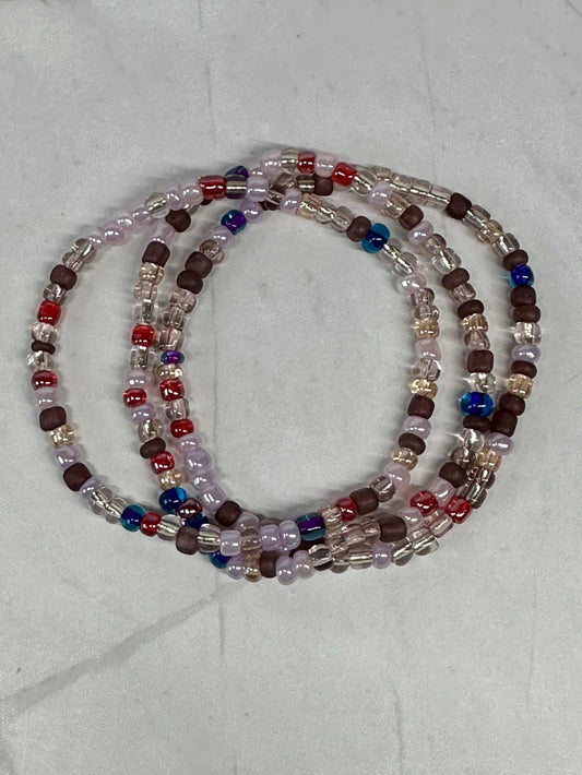 Single Strand Multi Berry Glass Seed Bead Bracelet