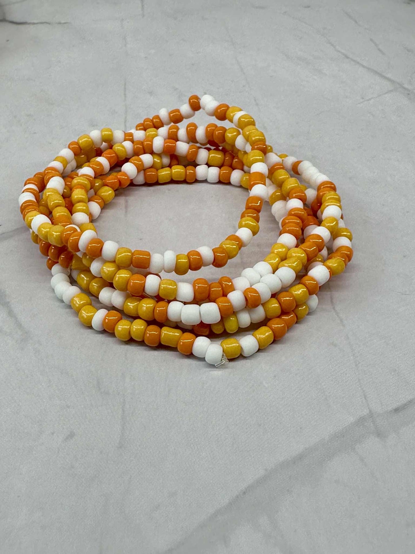 Single Strand Candy Corn Seed Bead Bracelet