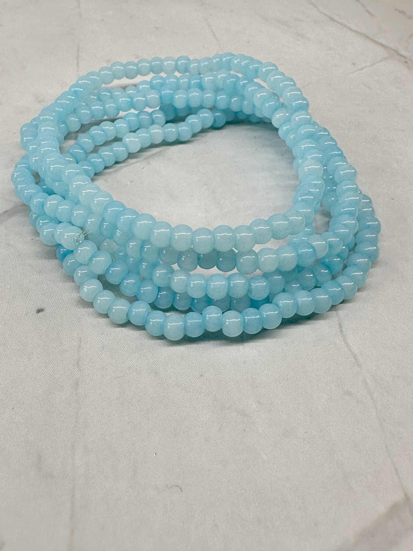Single Strand Pastel Cat Eye Seed Bead Stretch Bracelet